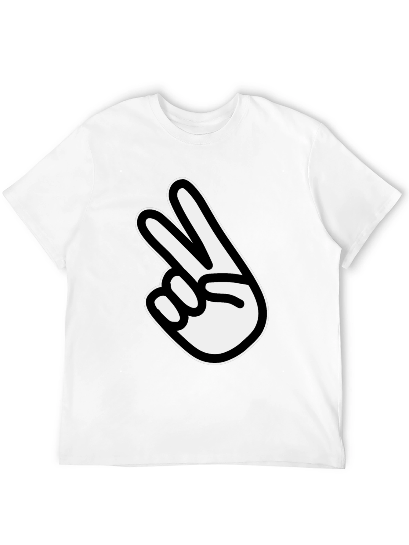 Black Peace Sign Graphic Tee - Classic Black Comfort view 12