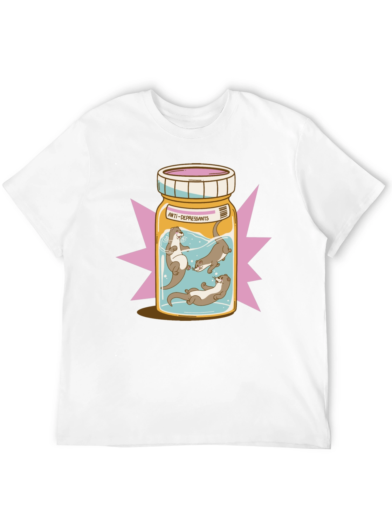 Black Otter Antidepressant T-Shirt - Playful Graphic Tee view 12