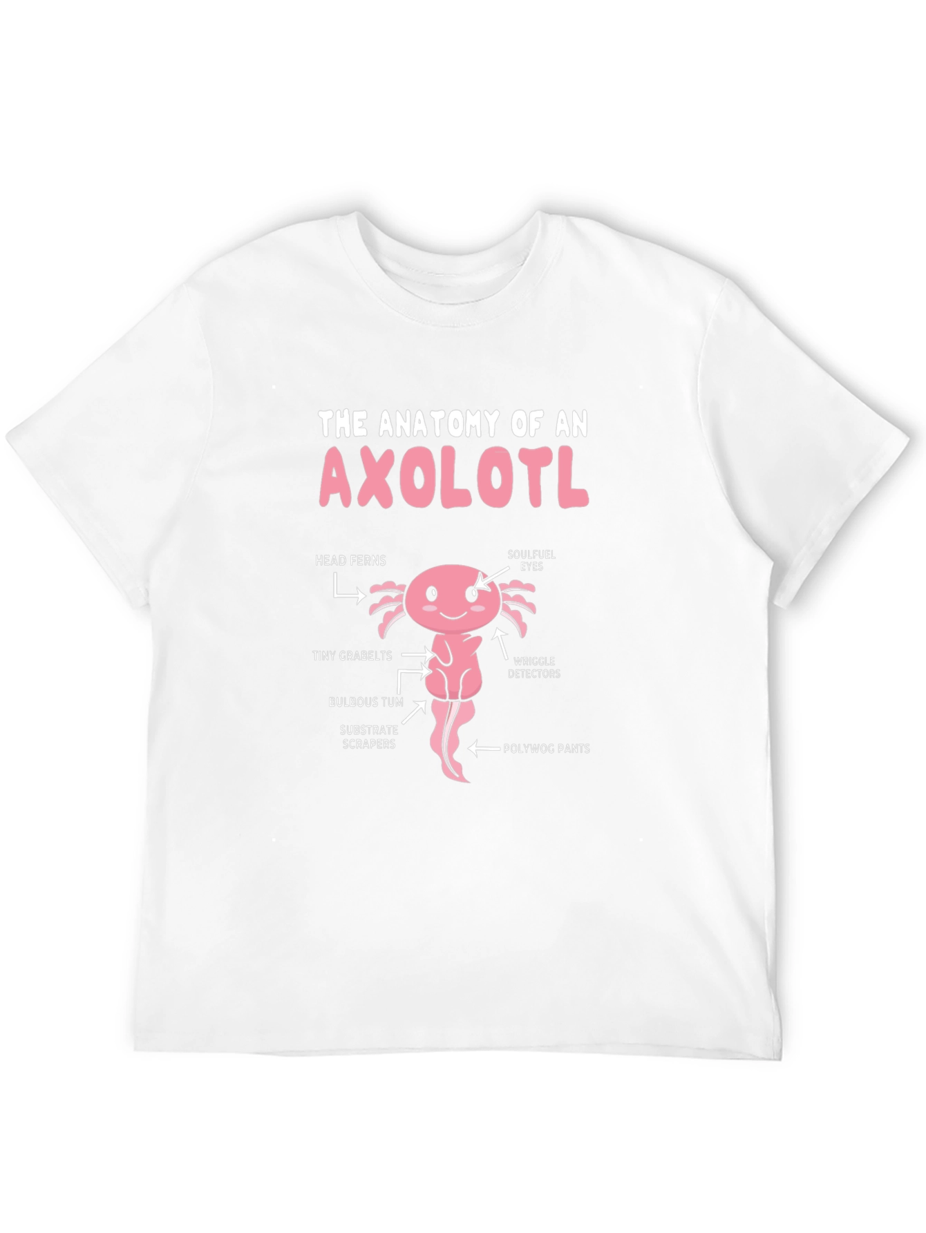 Black Anatomy of an Axolotl Funny T-Shirt view 12