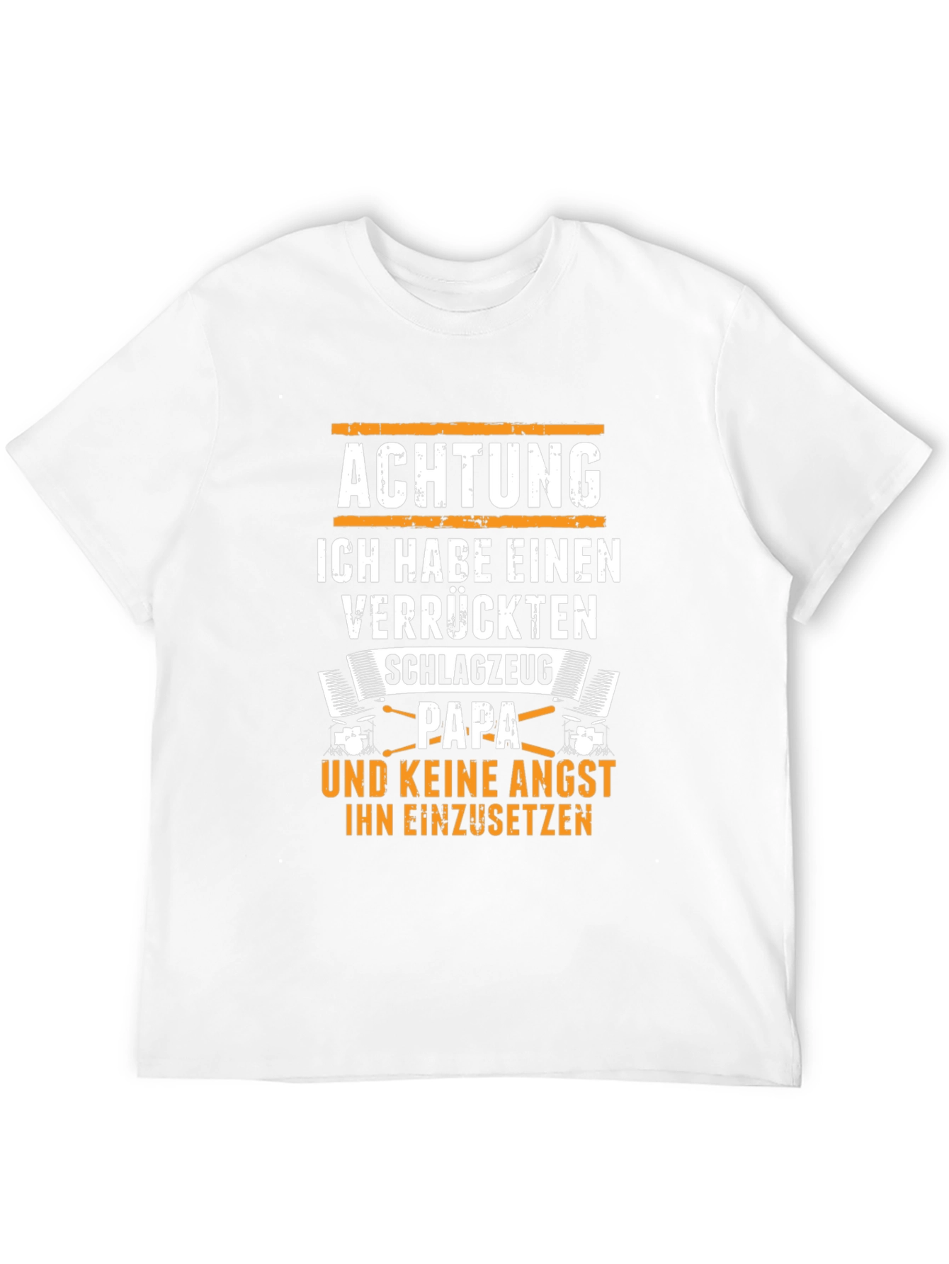 Black Achtung Schlagzeug Papa T-Shirt view 12