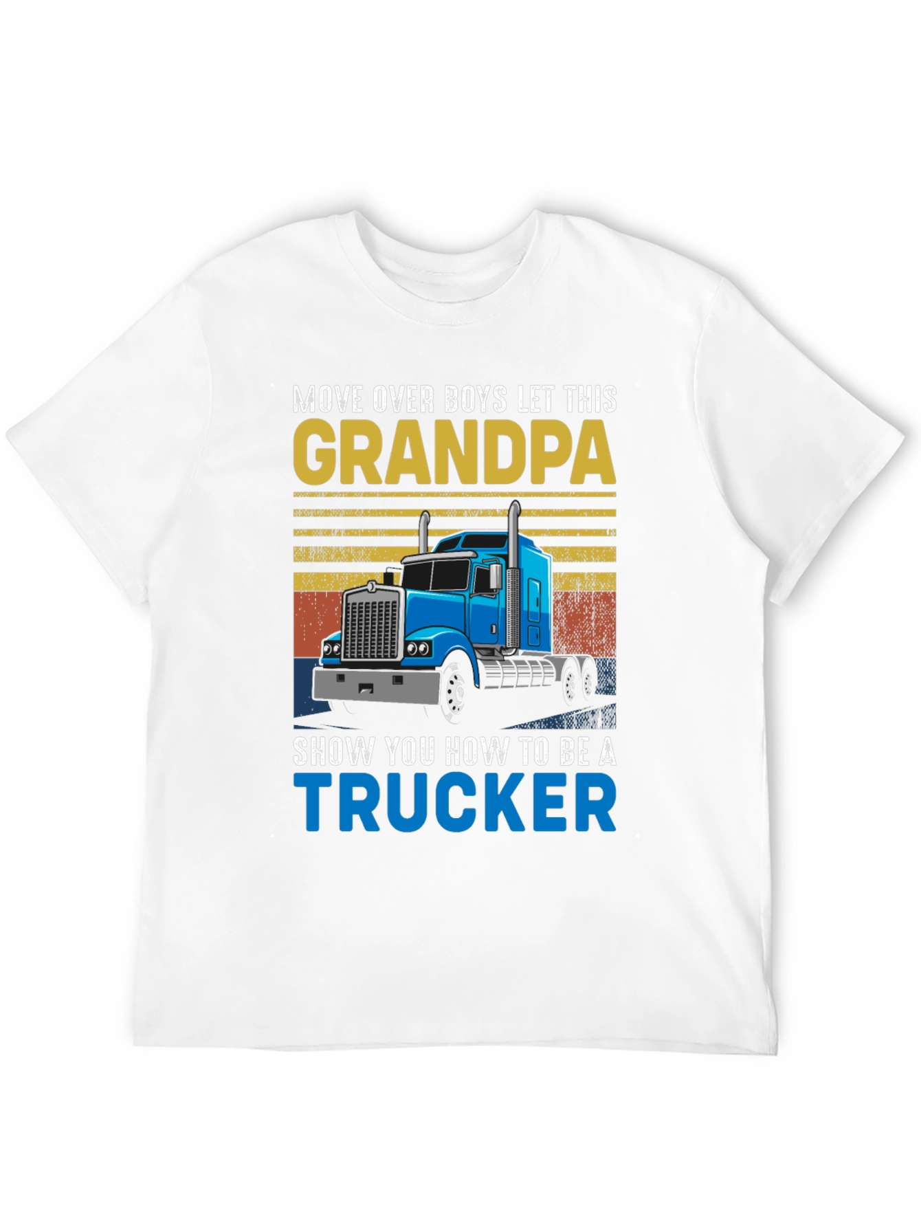 Black Grandpa Trucker T-Shirt: Move Over Boys! view 12