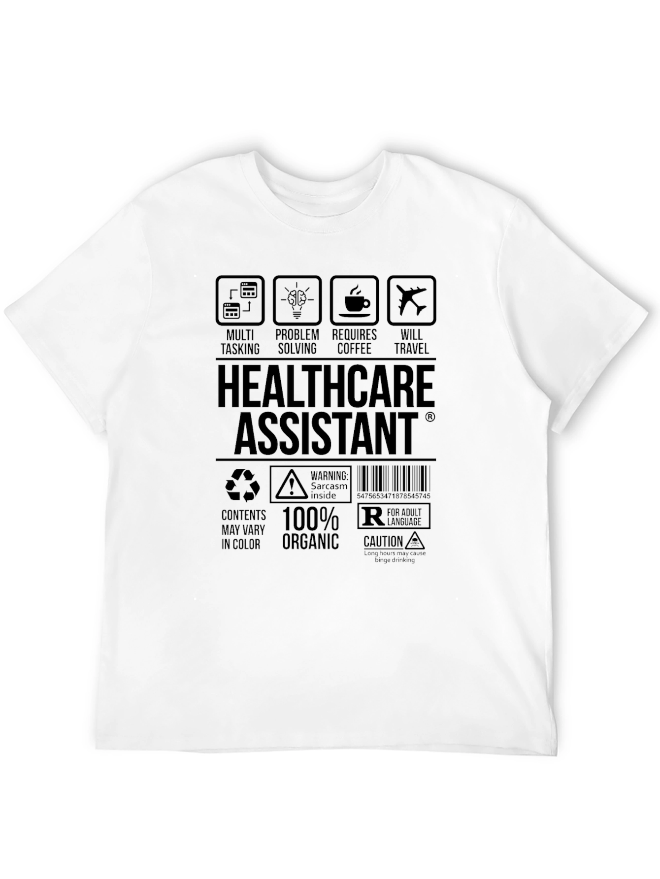 Black Healthcare Assistant Humor T-Shirt view 12
