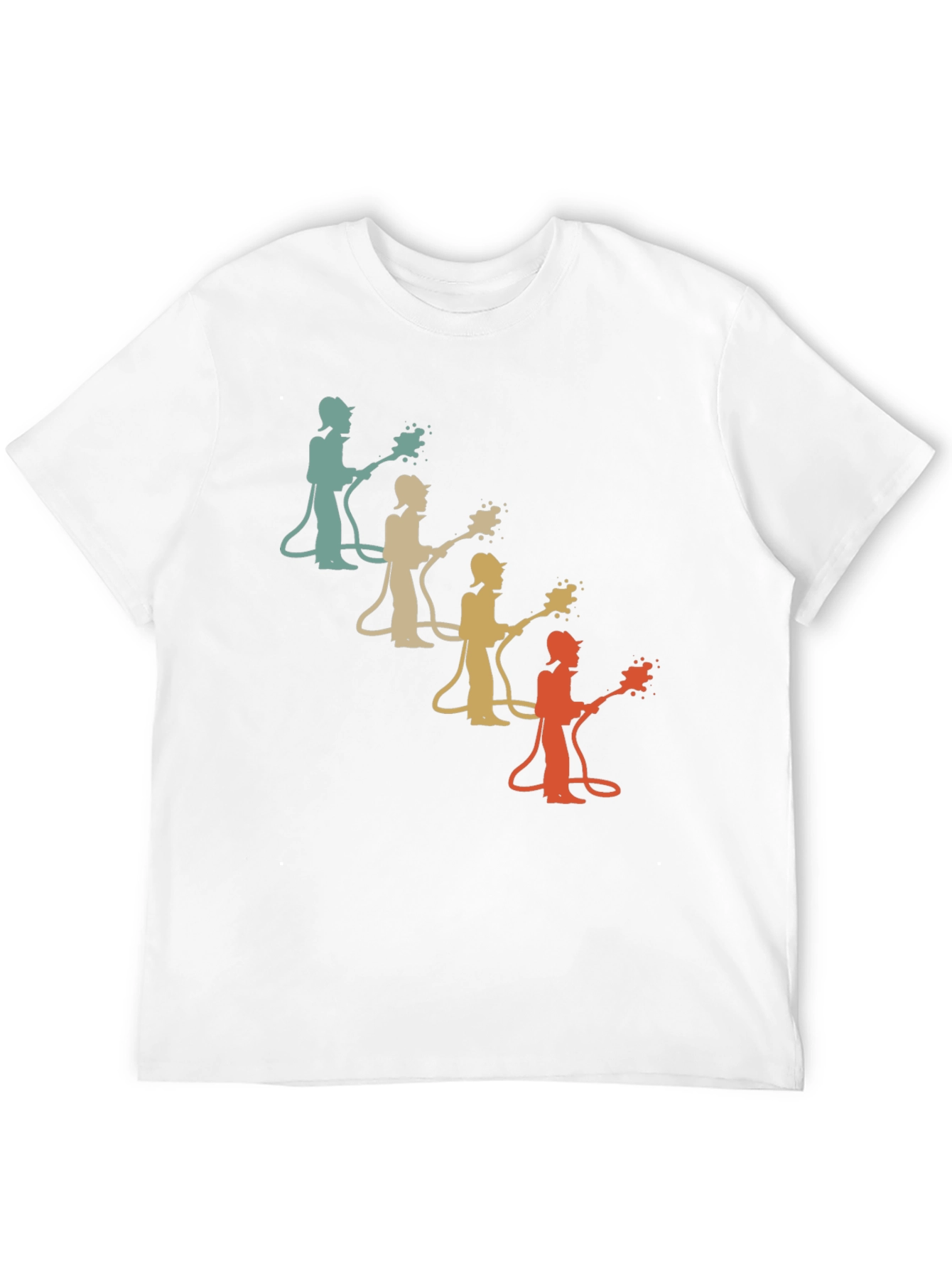 Black Retro Firefighter T-Shirt: Cool Vintage Design view 12