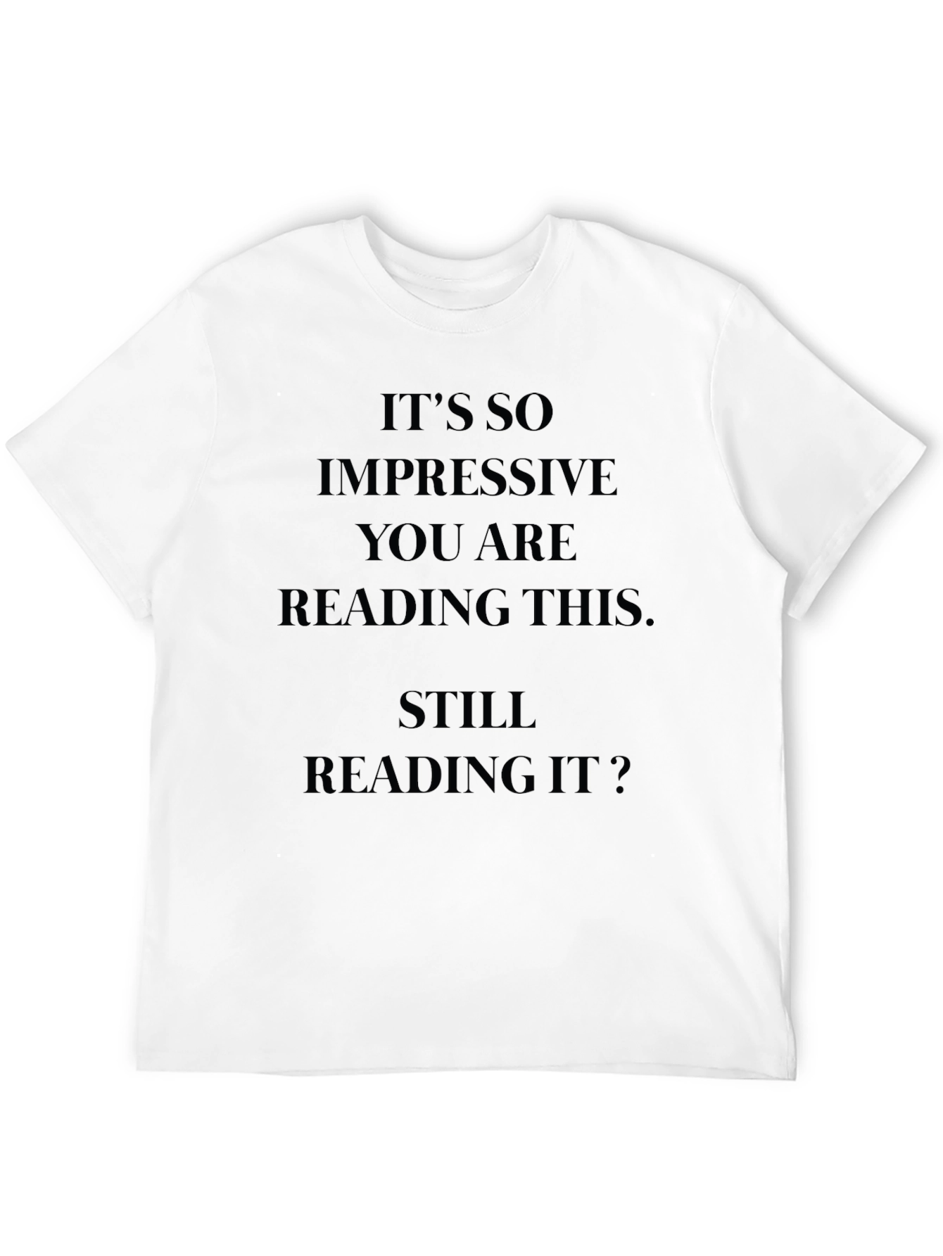 Black Impressive Reading T-Shirt - Funny Slogan Tee view 12