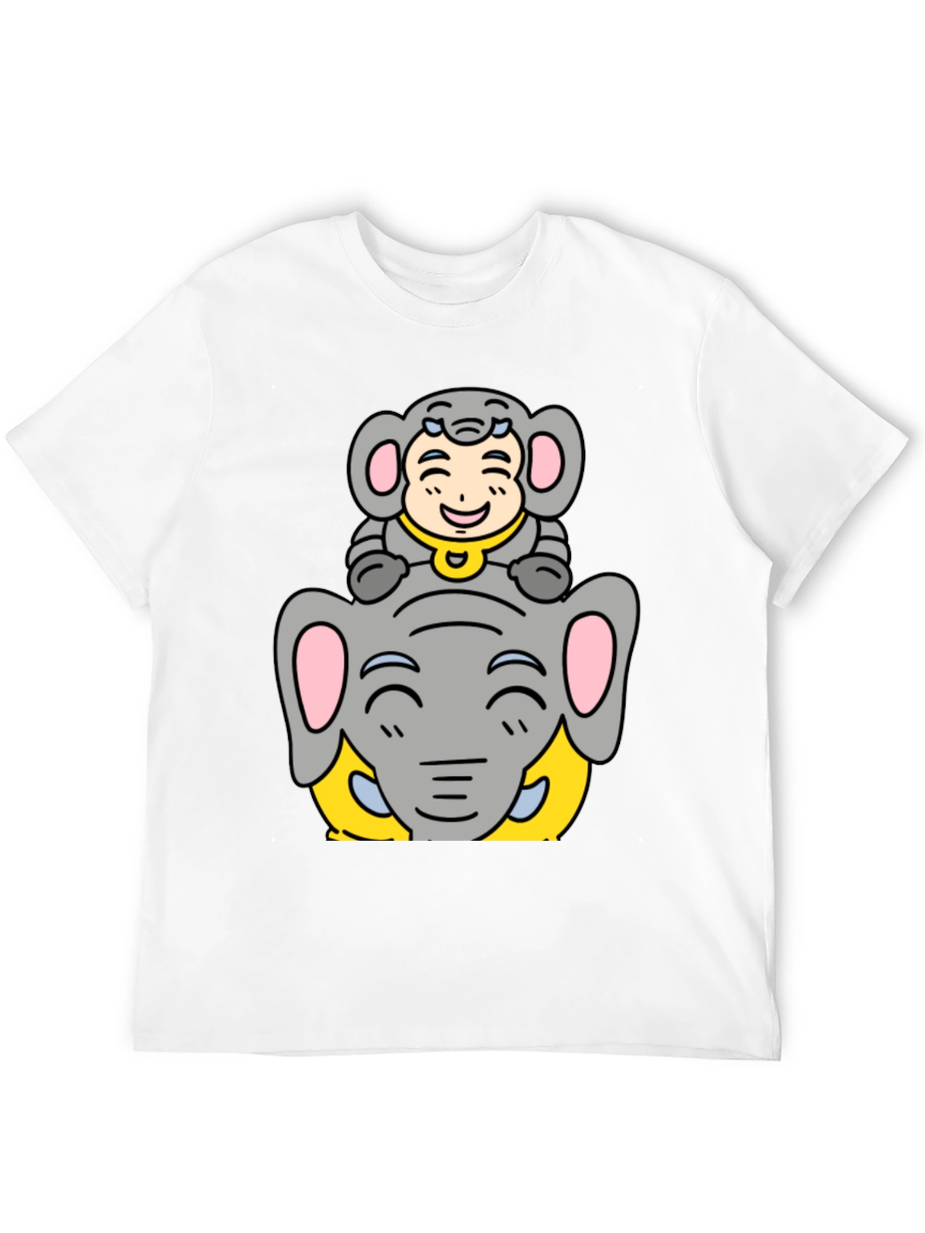 Black Elephant & Kid Graphic Tee - Black Cotton Blend Shirt view 12