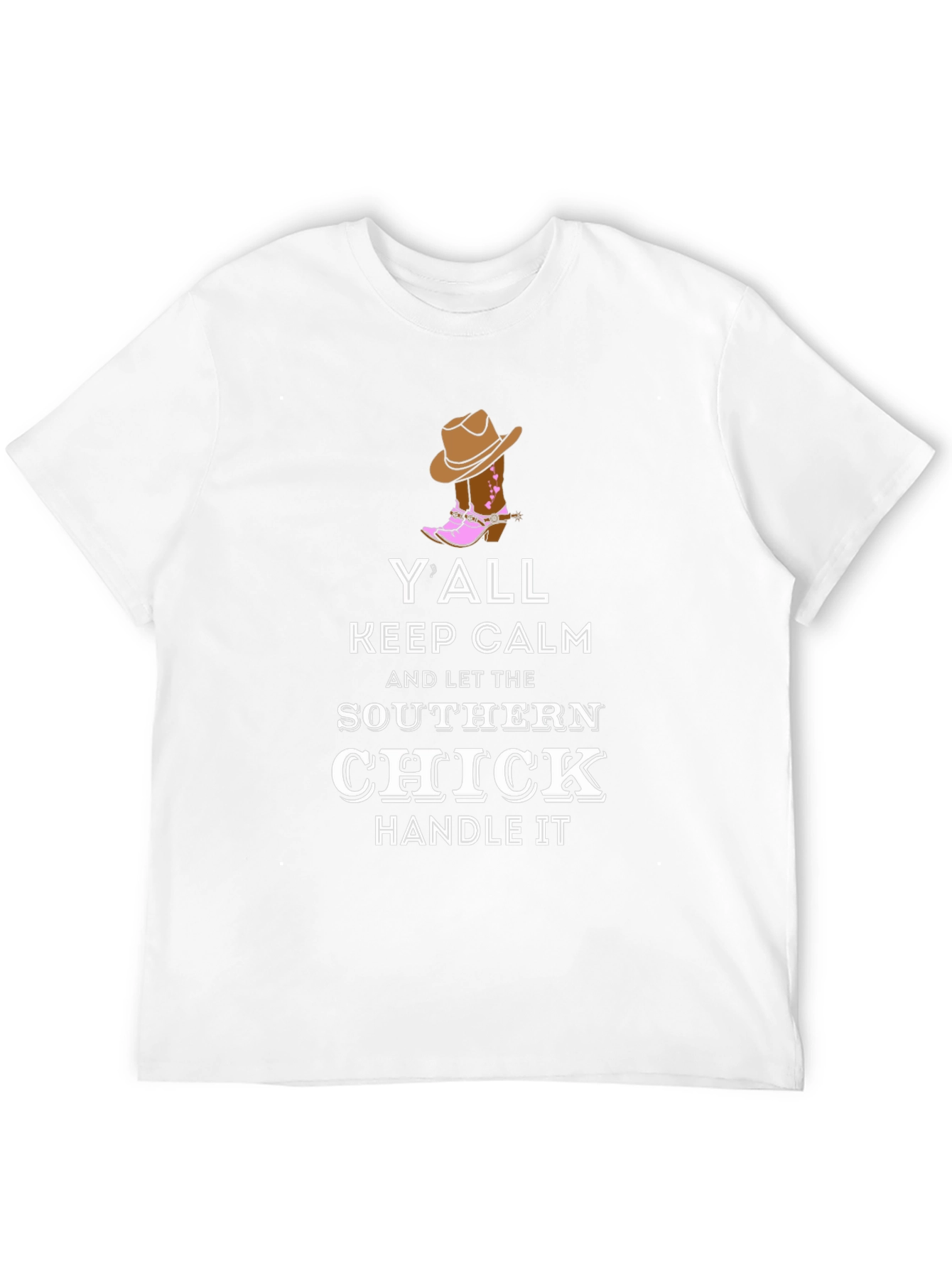 Black Y'all Keep Calm Southern Chick T-Shirt view 12