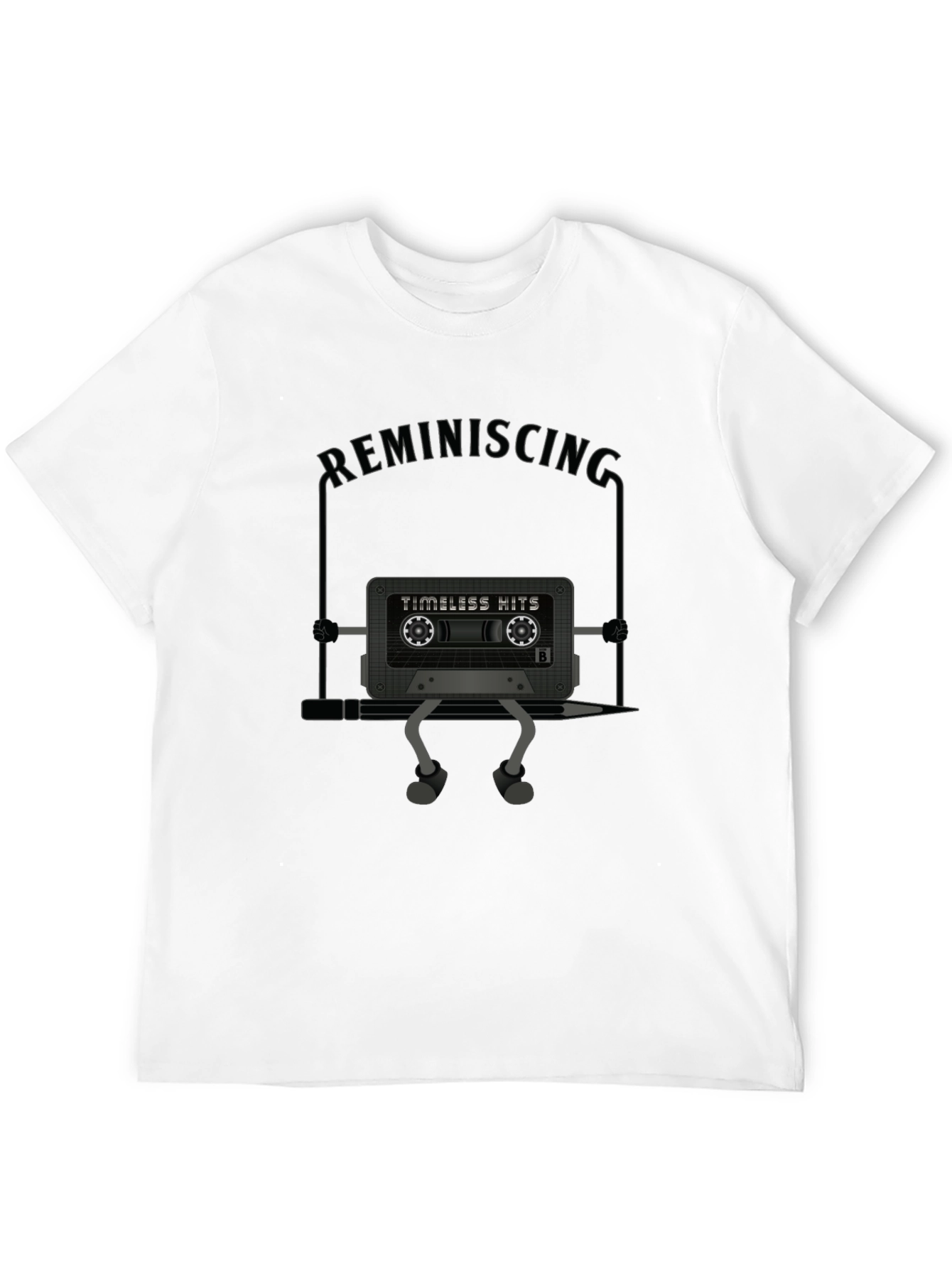 Black Retro Music Cassette T-Shirt - Reminiscing Tee view 12