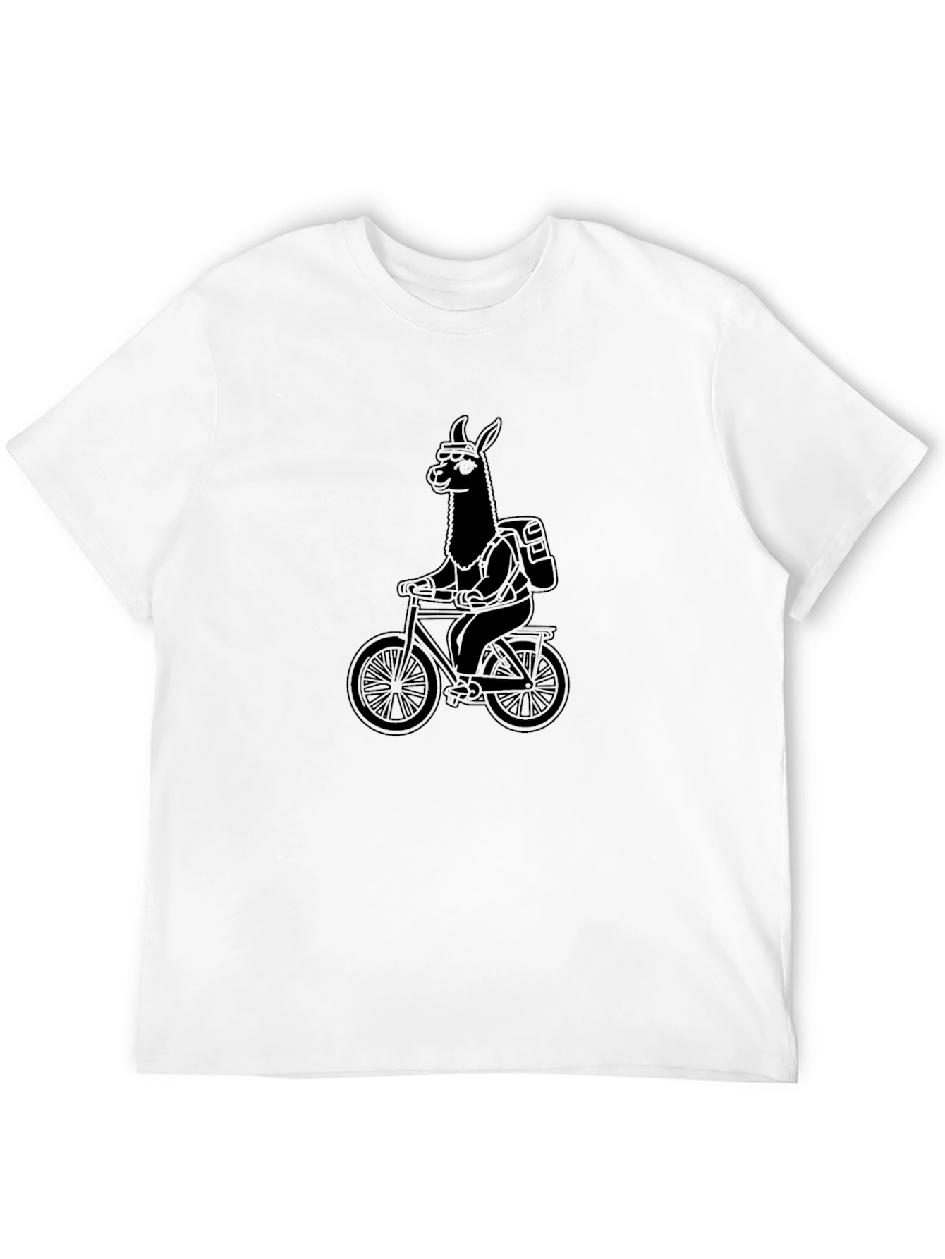 Black Llama Biker Graphic Tee - Black T-Shirt view 12