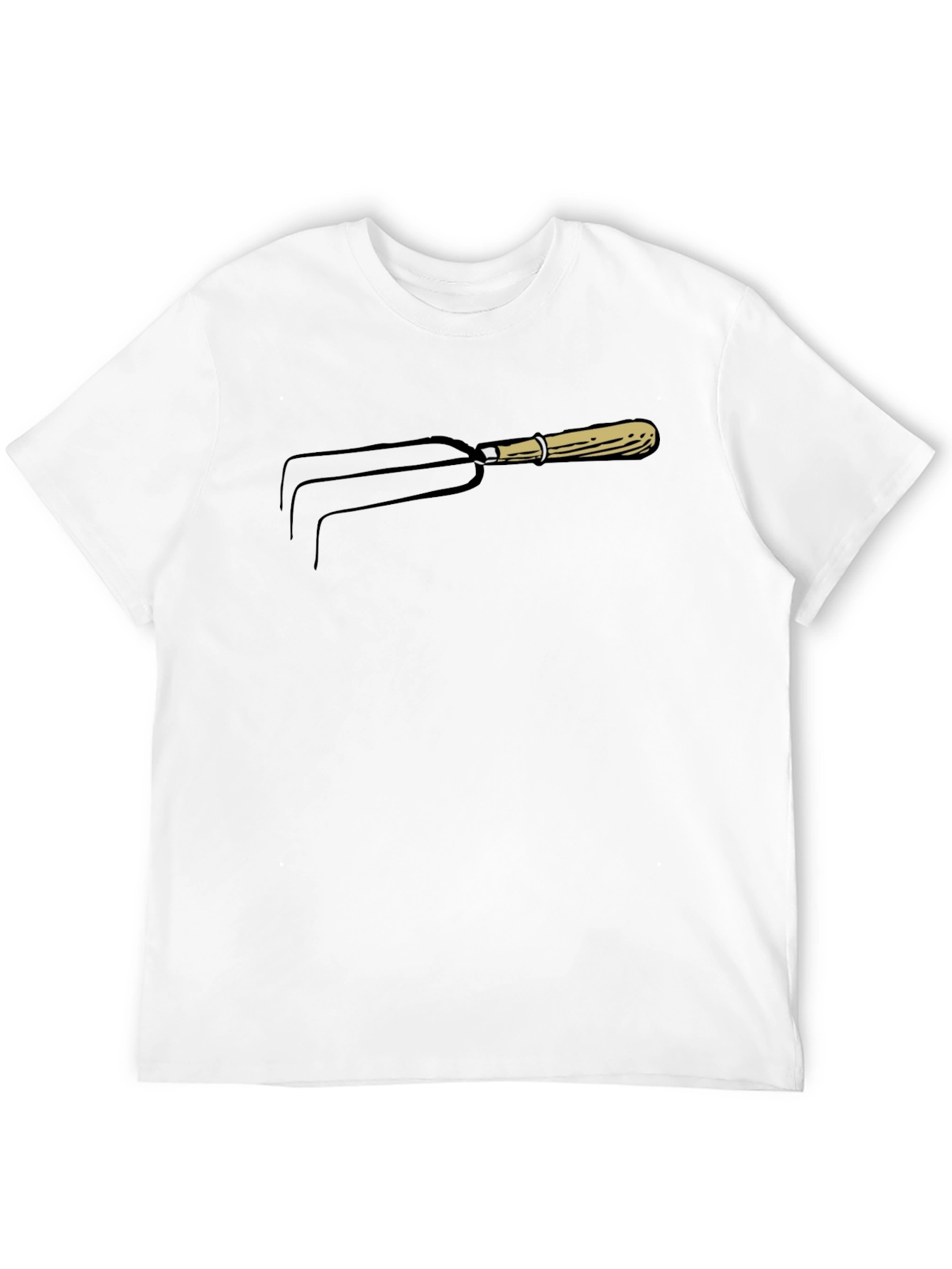 Black Gardener's Delight: Funny Three-Tine Pitchfork T-Shirt view 12