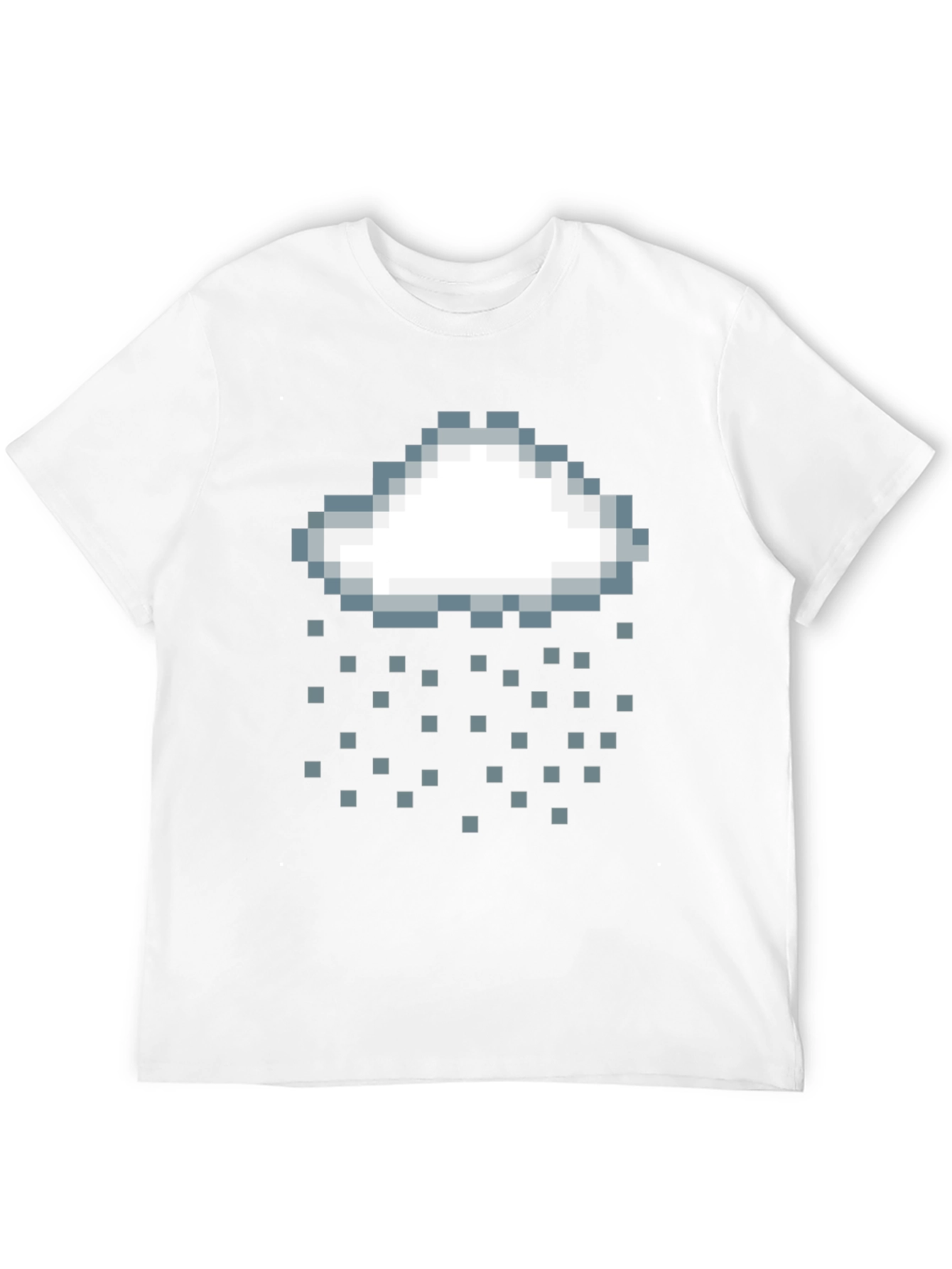 Black Pixel Rain Cloud Graphic Black T-Shirt view 12