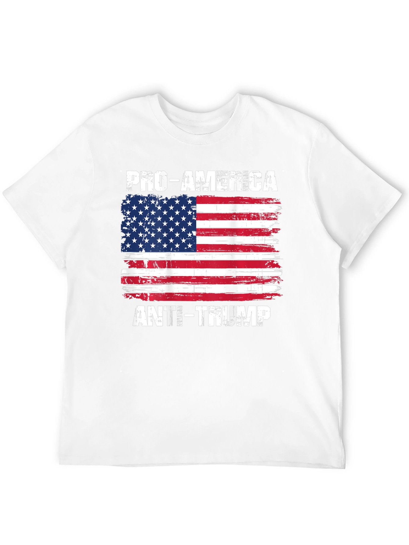 Black Pro-America Anti-Trump USA Flag T-Shirt view 12