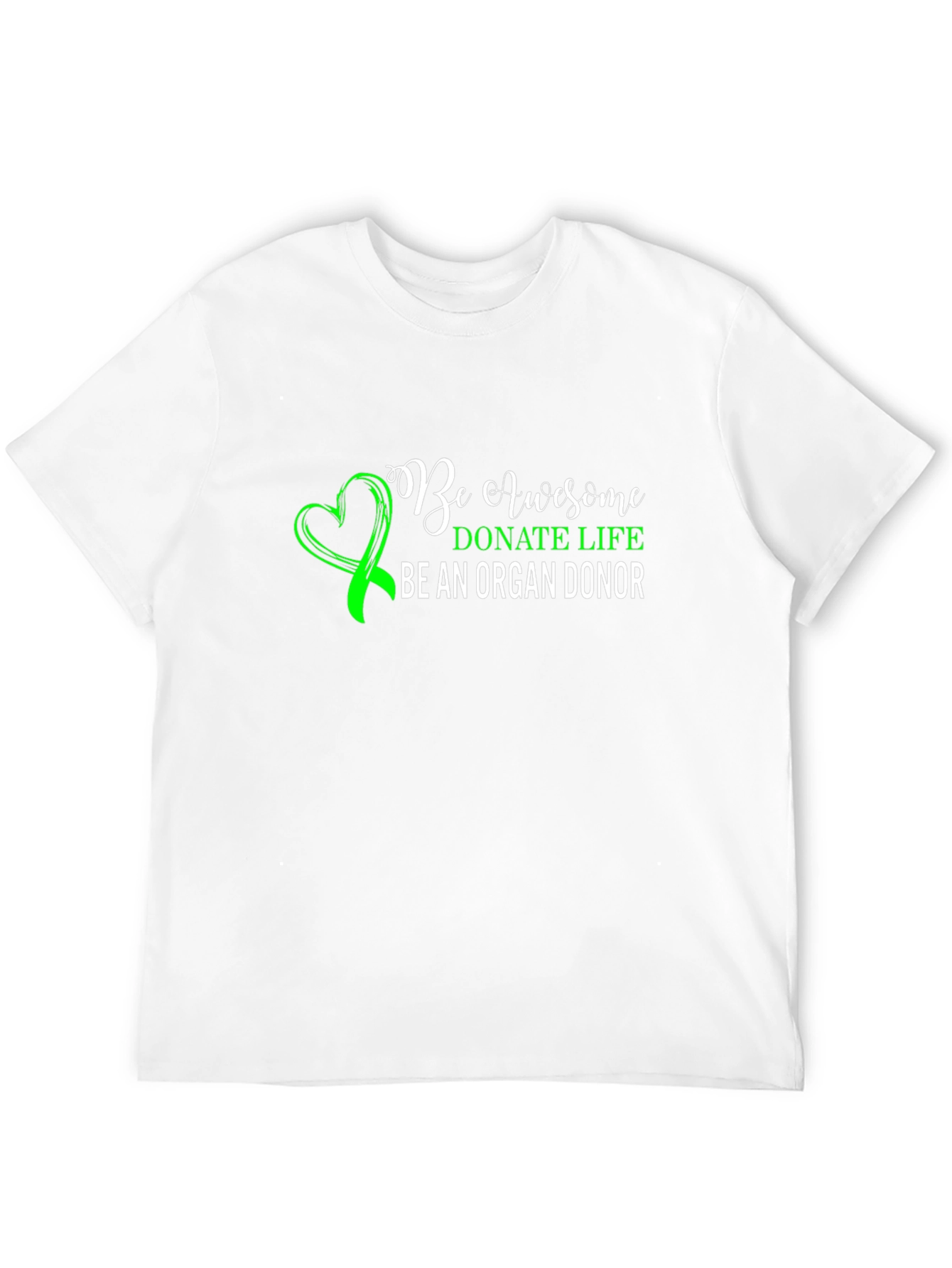 Black Be Awesome Donate Life T-Shirt Organ Donor Awareness view 12