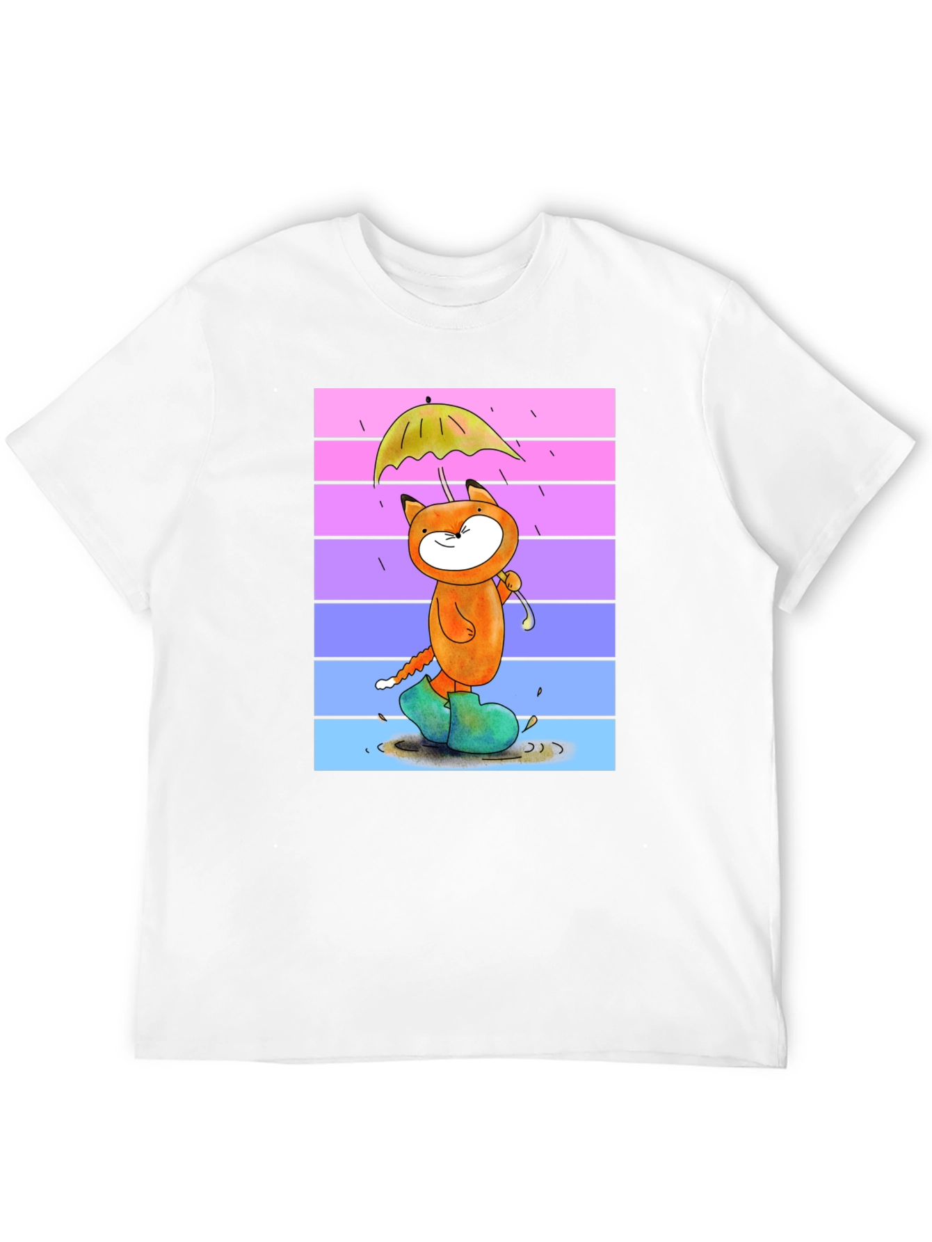 Black Cartoon Fox in Boots T-Shirt view 12