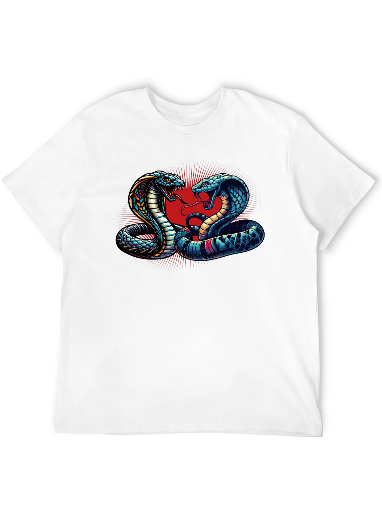 Black Cobra Clash Graphic Tee - Bold Snake Design view 12