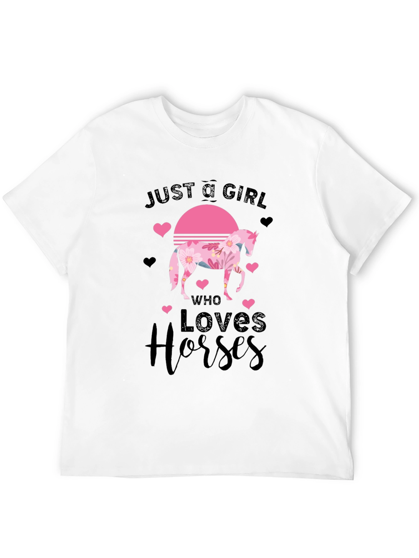 Black Just a Girl Who Loves Horses T-Shirt view 12
