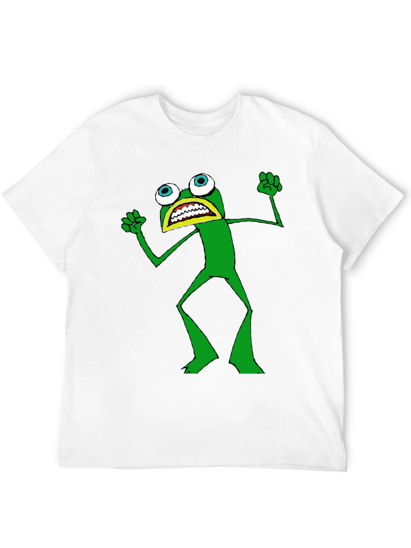 Black Frog T-Shirt - Black Crew Neck, Funny Cartoon view 12