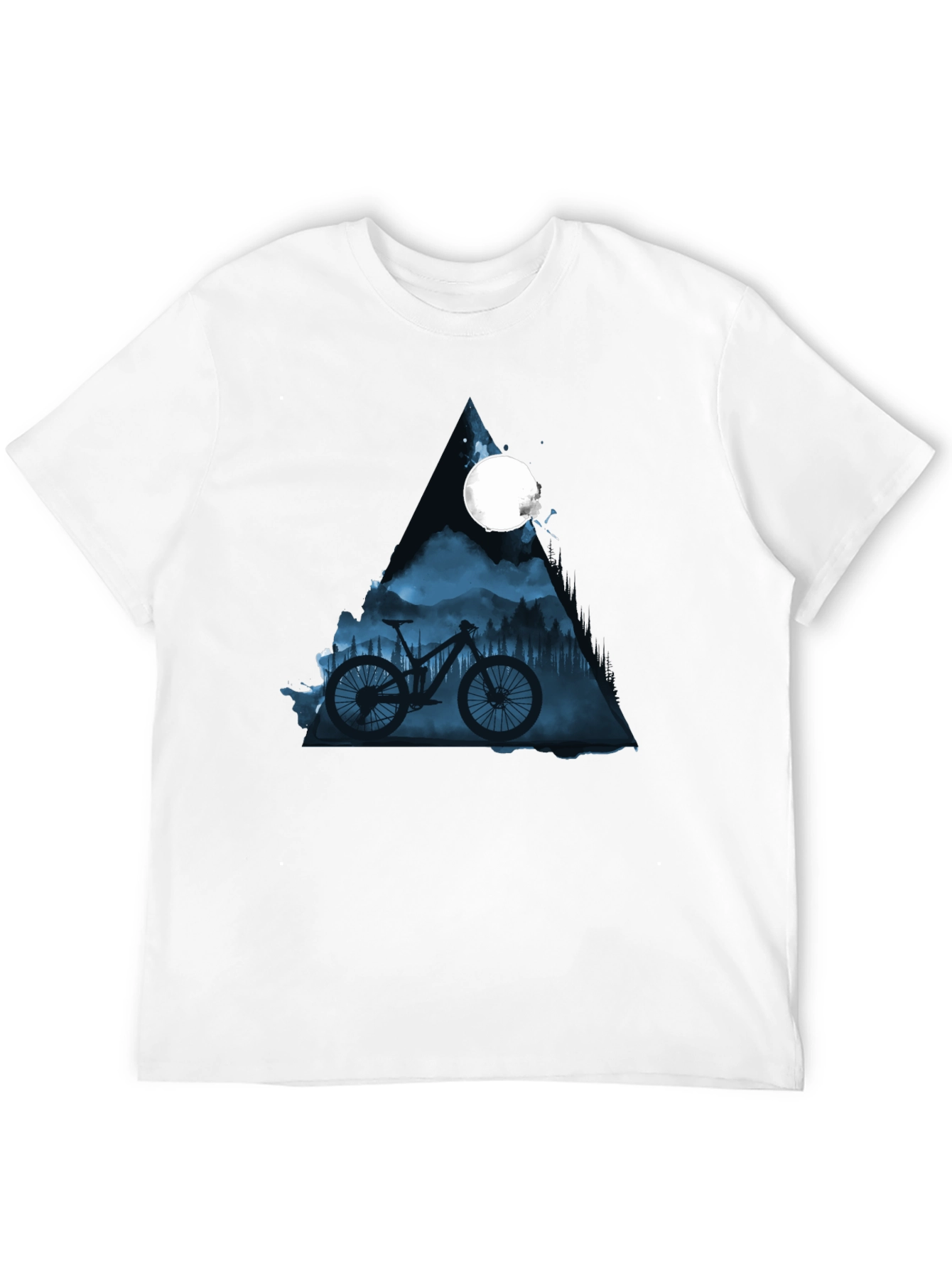 Black Mountain Bike Moon Graphic Tee - Stylish Black T-Shirt view 12