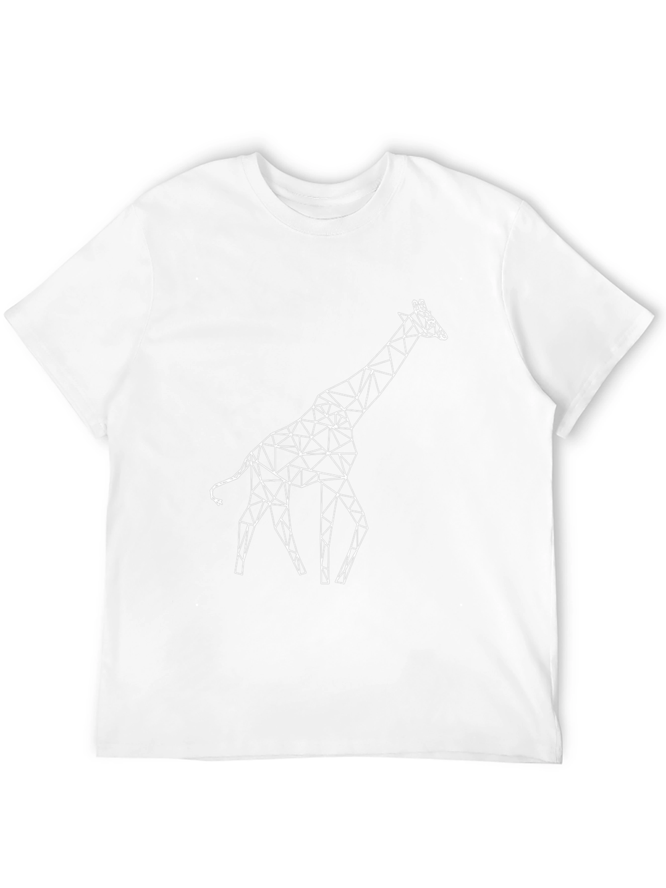 Black Geometric Giraffe T-Shirt - Unique Polygonal Design view 12