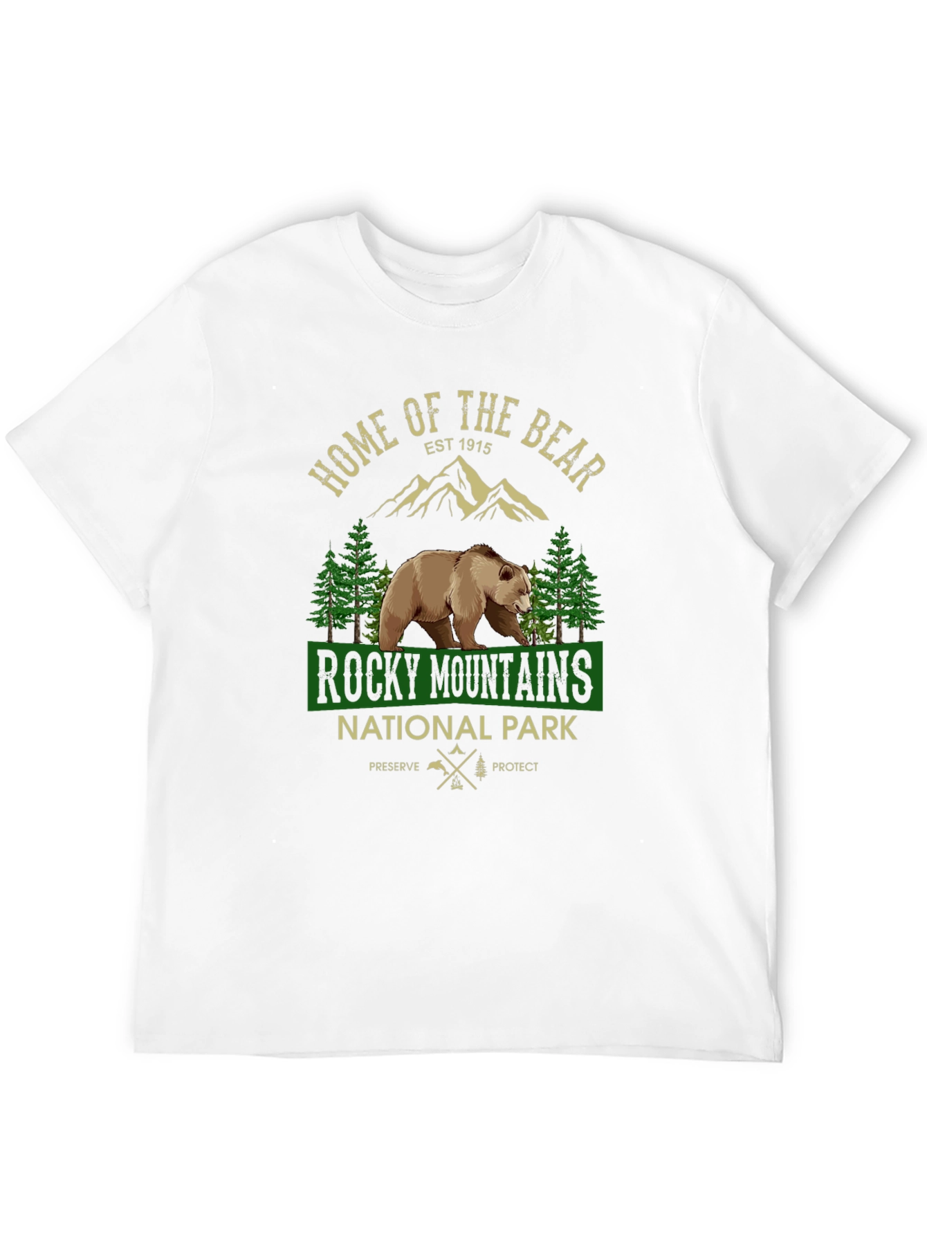 Black Rocky Mountains National Park Bear Graphic T-Shirt view 12