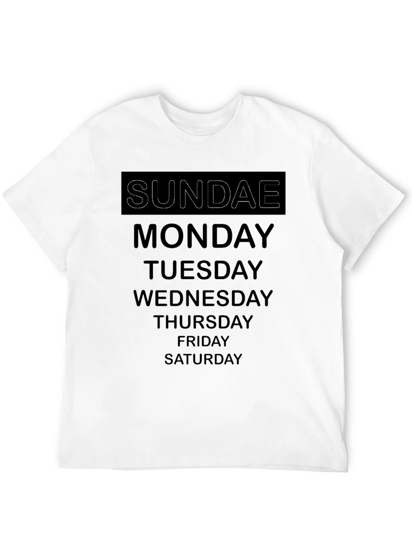 Black Days of the Week Black T-Shirt view 12