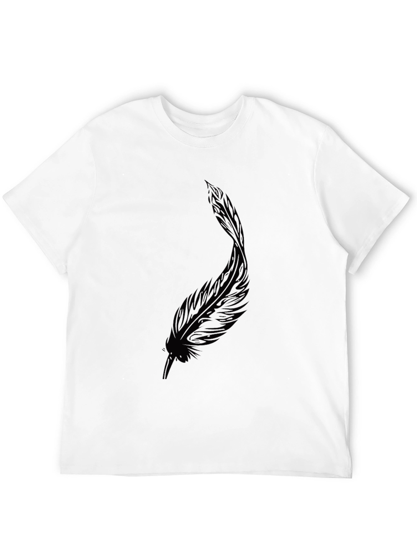 Black Black Feather Graphic Tee - Stylish Casual Wear view 12
