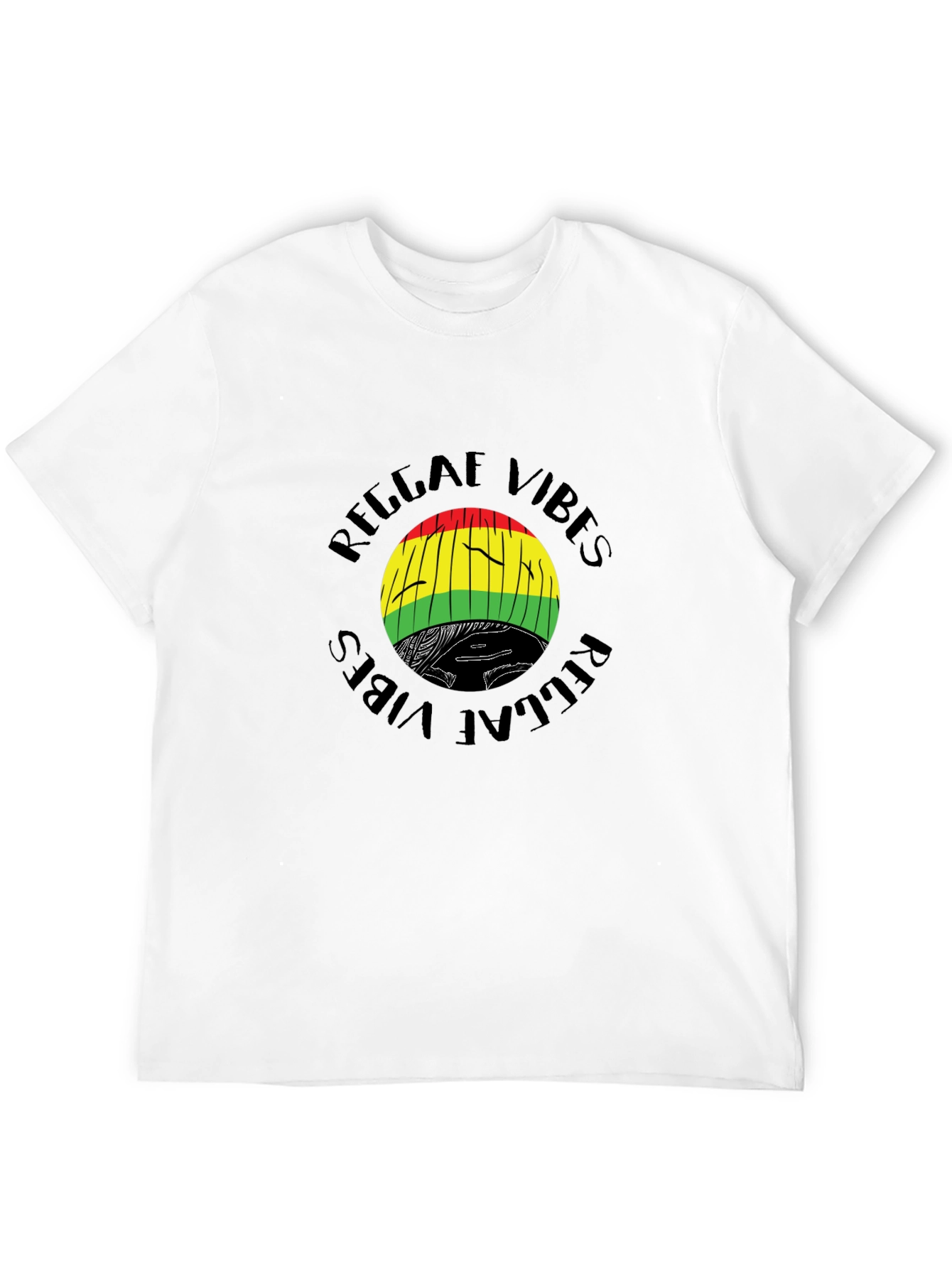 Black Reggae Vibes Graphic T-Shirt - Black view 12