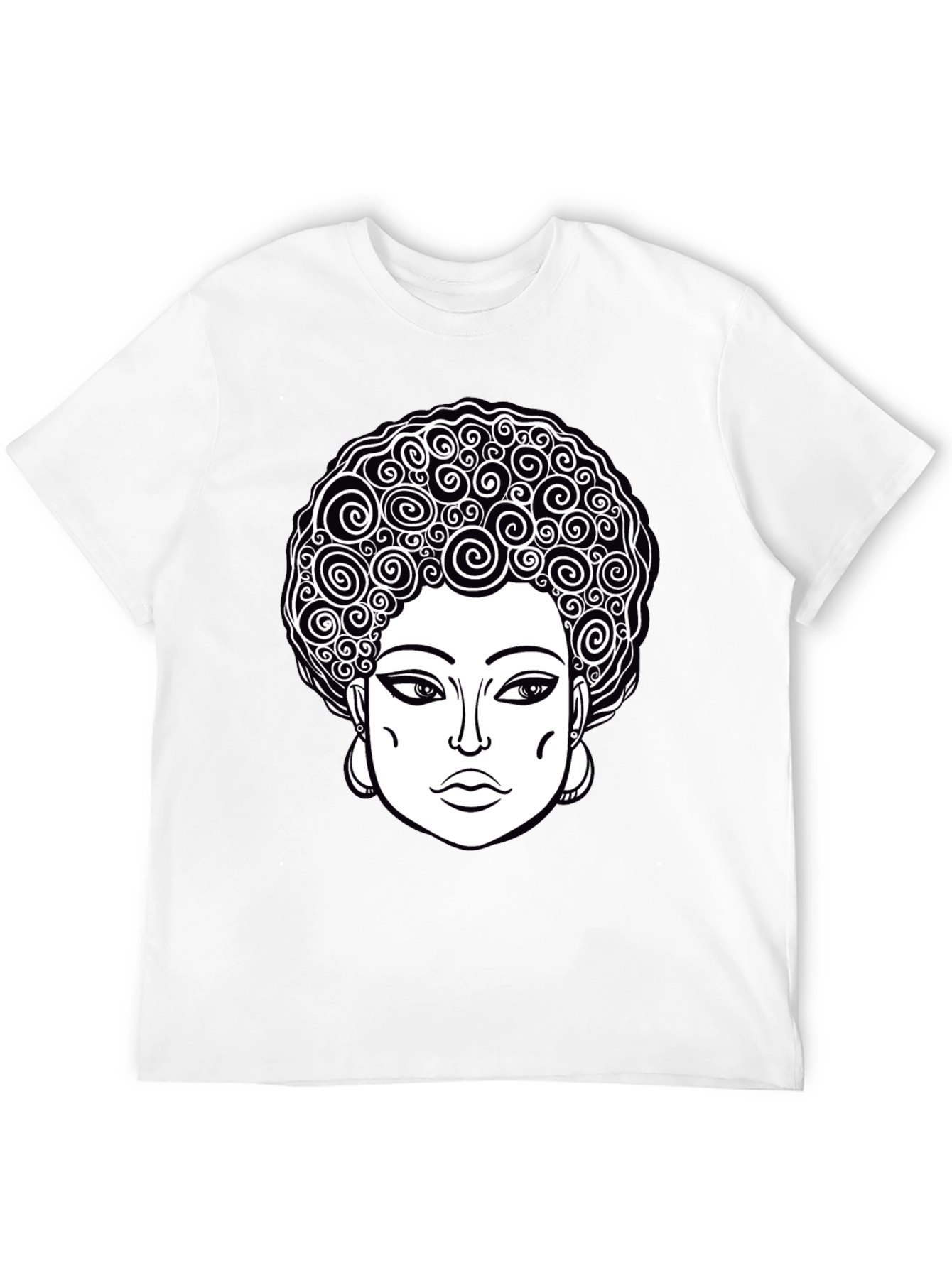 Black Afro Queen Graphic Tee - Black Unisex T-Shirt view 12