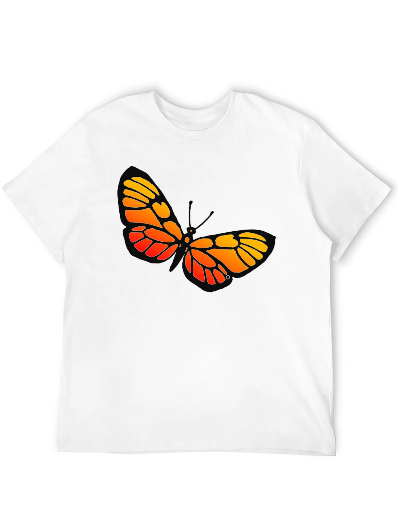 Black Butterfly Graphic Tee - Bold Orange and Yellow Design view 12