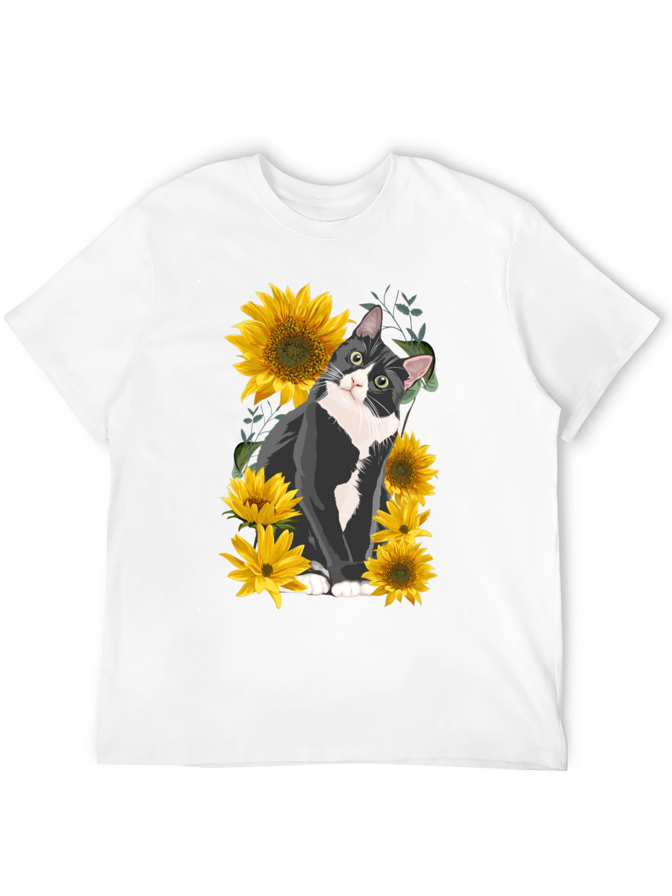 Black Cat and Sunflower Graphic Tee view 12