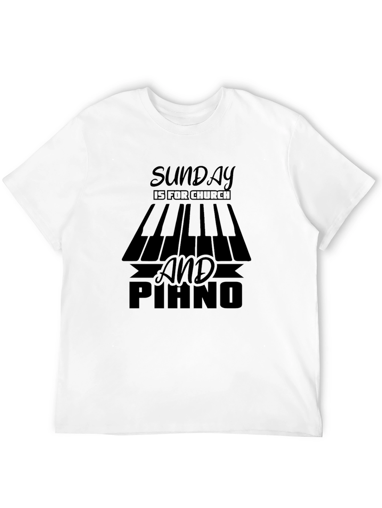 Black Sunday Church Piano Graphic T-Shirt view 12