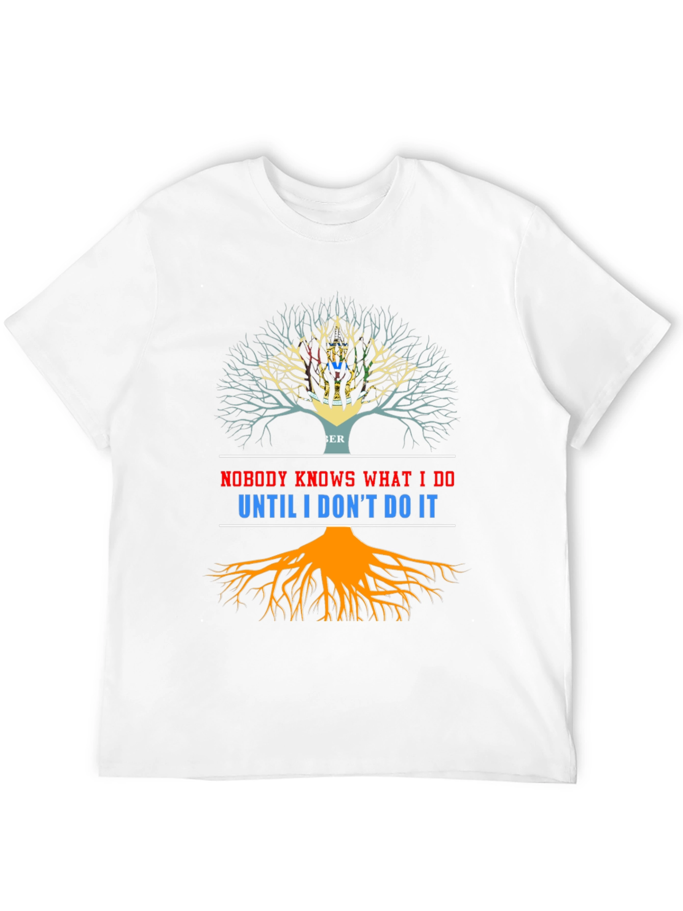 Black Nobody Knows T-Shirt - Unique Tree of Life Design view 12