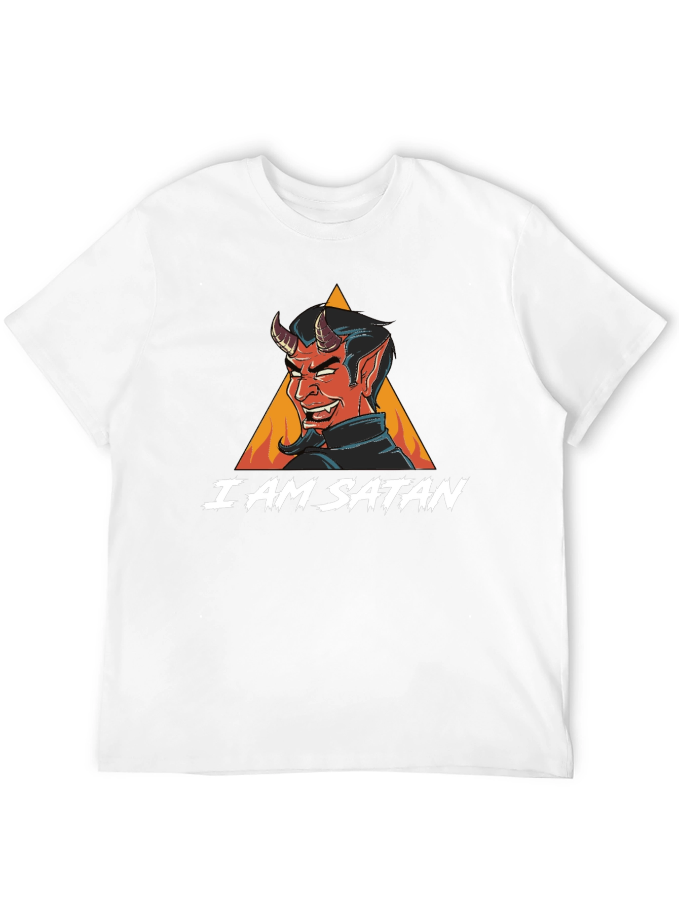 Black I Am Satan Graphic T-Shirt - Cool Devil Design view 12