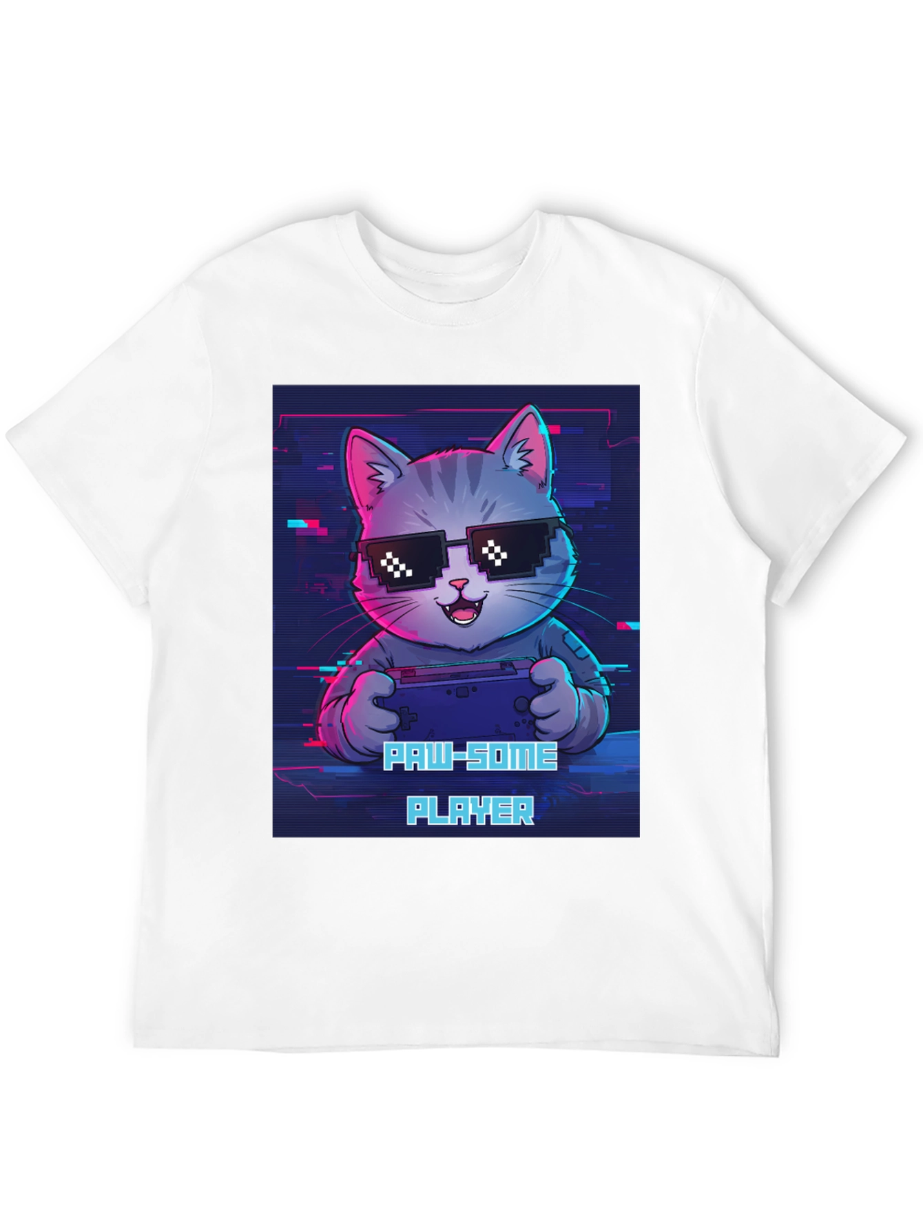 Black Gaming Cat Graphic Tee - Paw-some Player T-shirt view 12