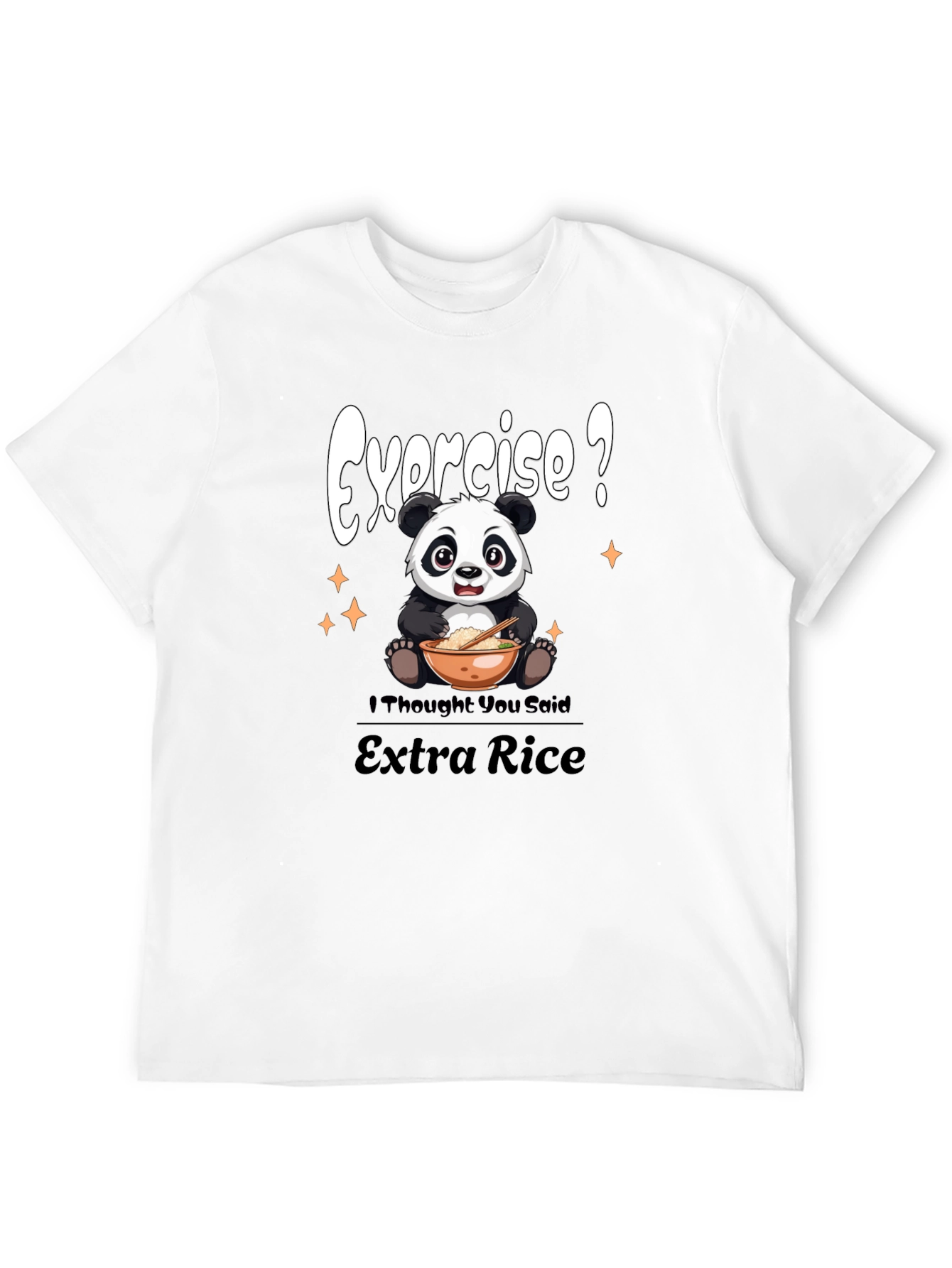 Black Exercise? Panda Extra Rice Graphic Tee view 12