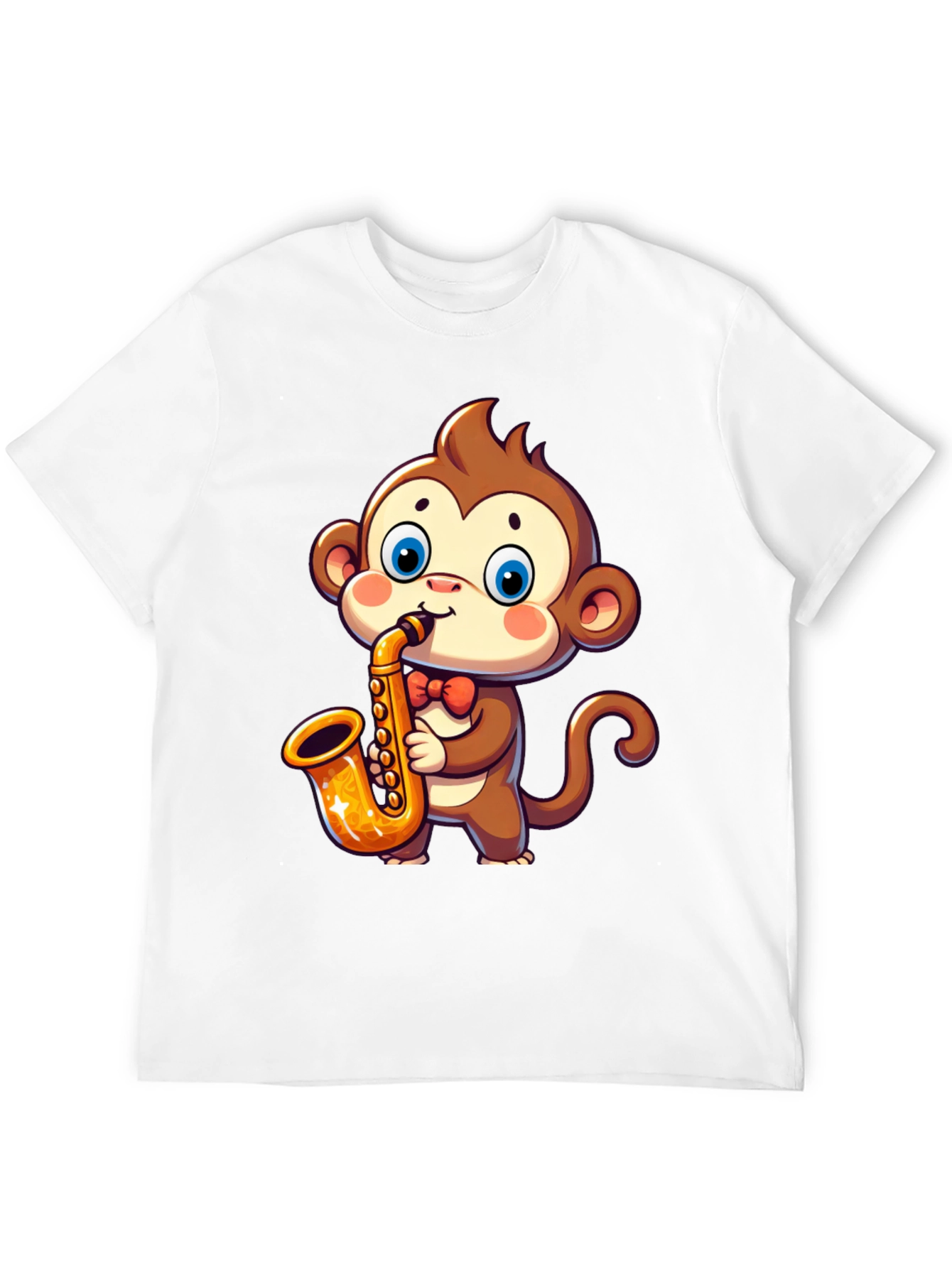 Black Monkey Saxophone T-Shirt - Cute Cartoon Design view 12