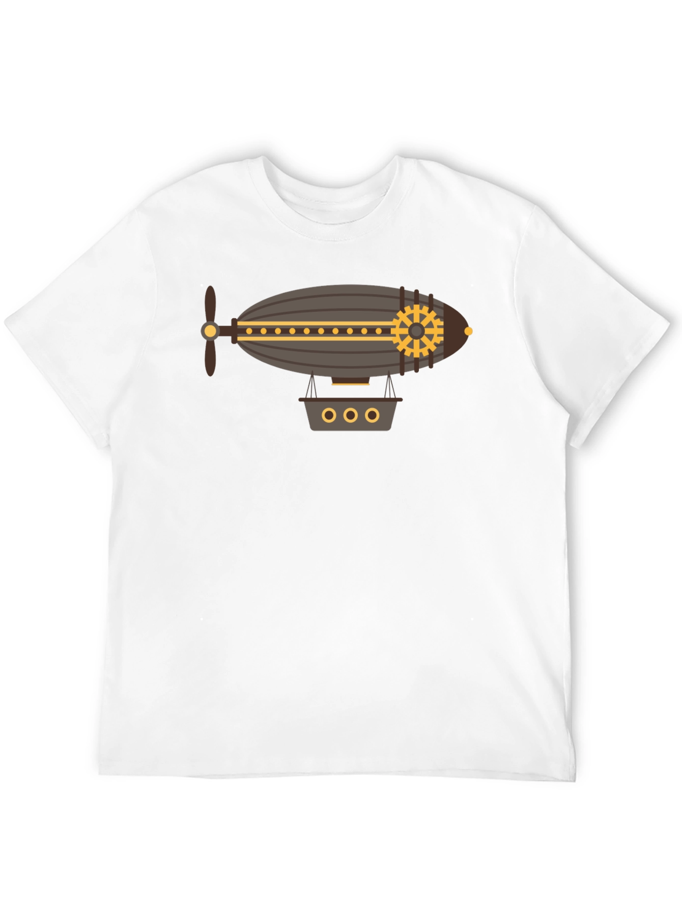 Black Steampunk Airship Graphic Tee view 12