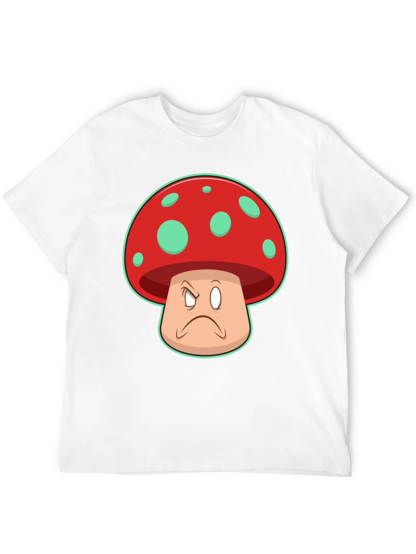 Black Grumpy Mushroom Graphic T-Shirt - Unisex Cotton Tee view 12