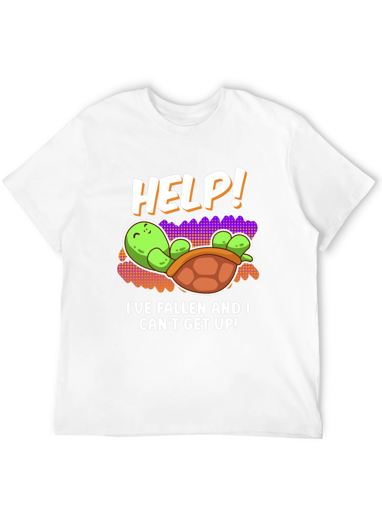 Black Help! Turtle Tee - I've Fallen Humor T-Shirt view 12