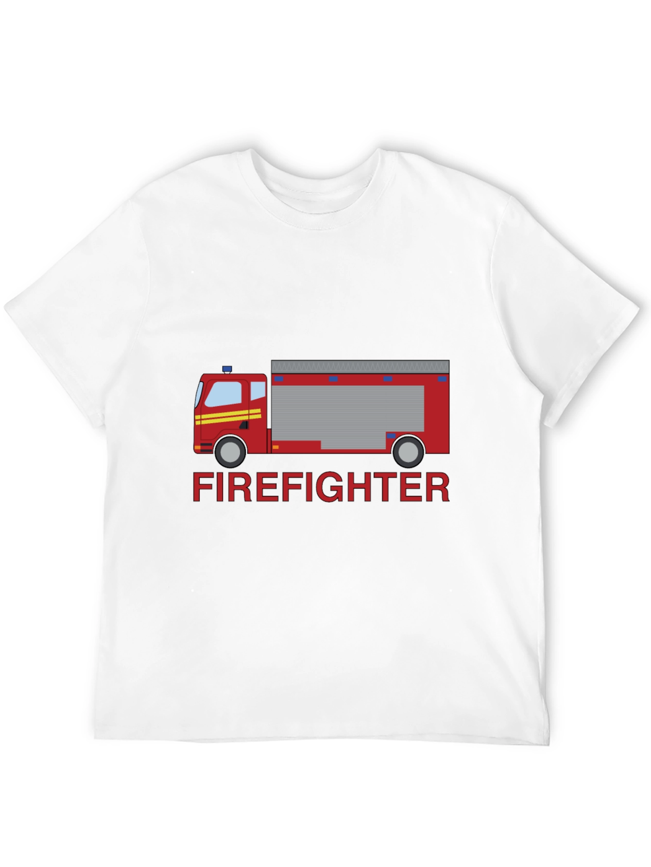 Black Firefighter Truck Graphic Tee - Black Cotton T-Shirt view 12