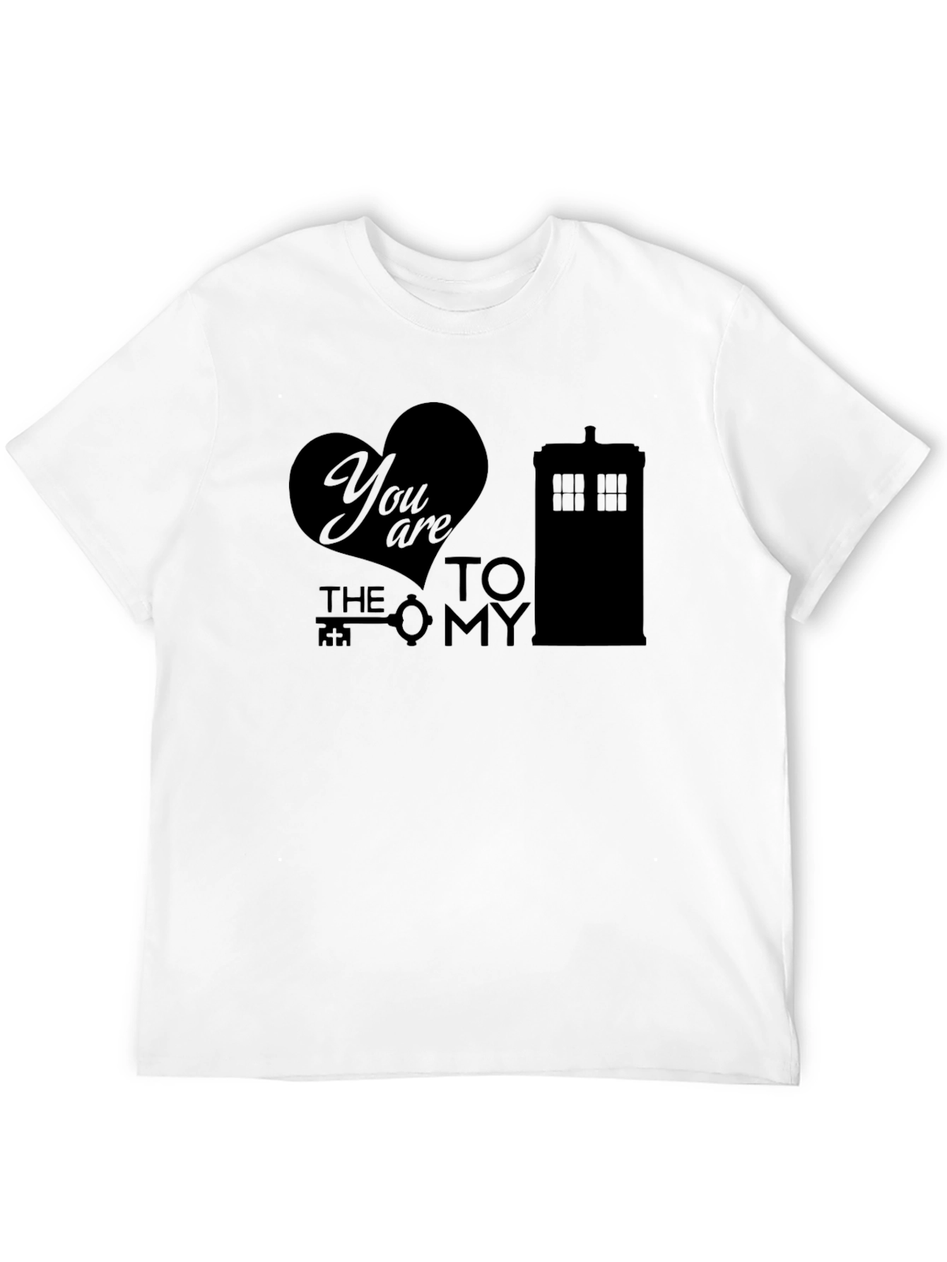 Black You Are the Key To My TARDIS Black Graphic T-Shirt view 12