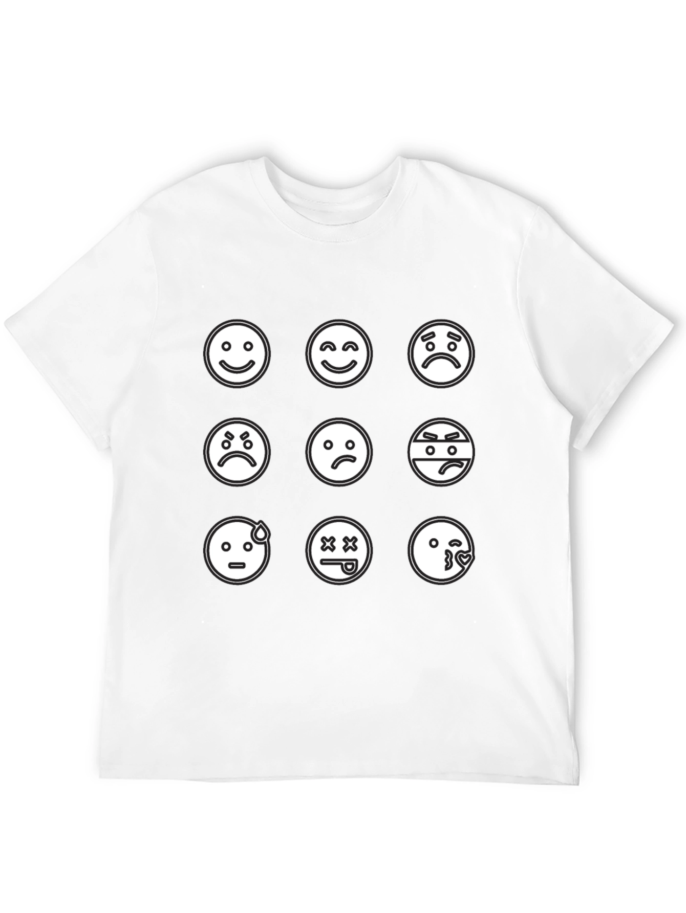 Black Emoji Mood T-Shirt - Black view 12