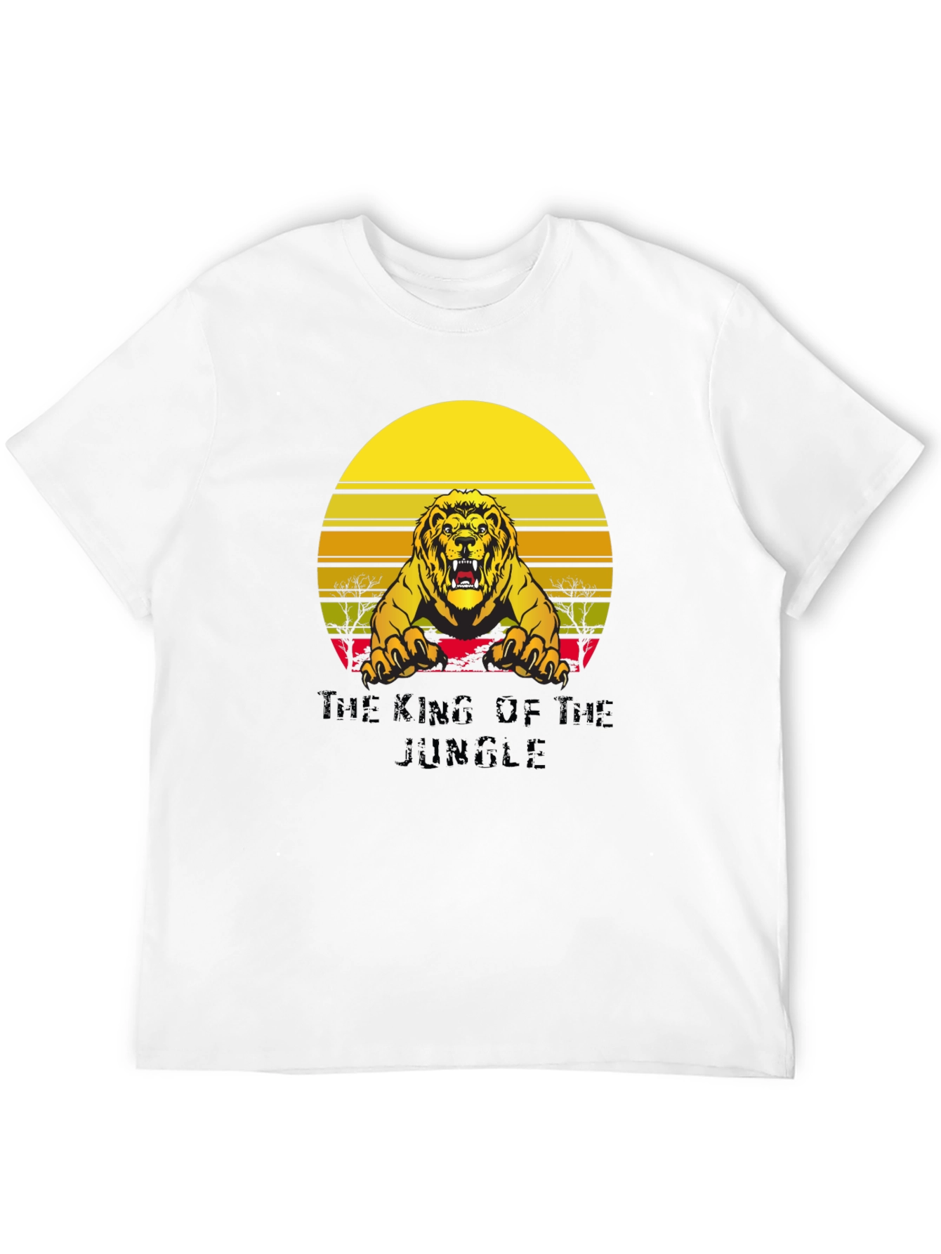 Black King of the Jungle Lion Graphic Tee - Unisex view 12