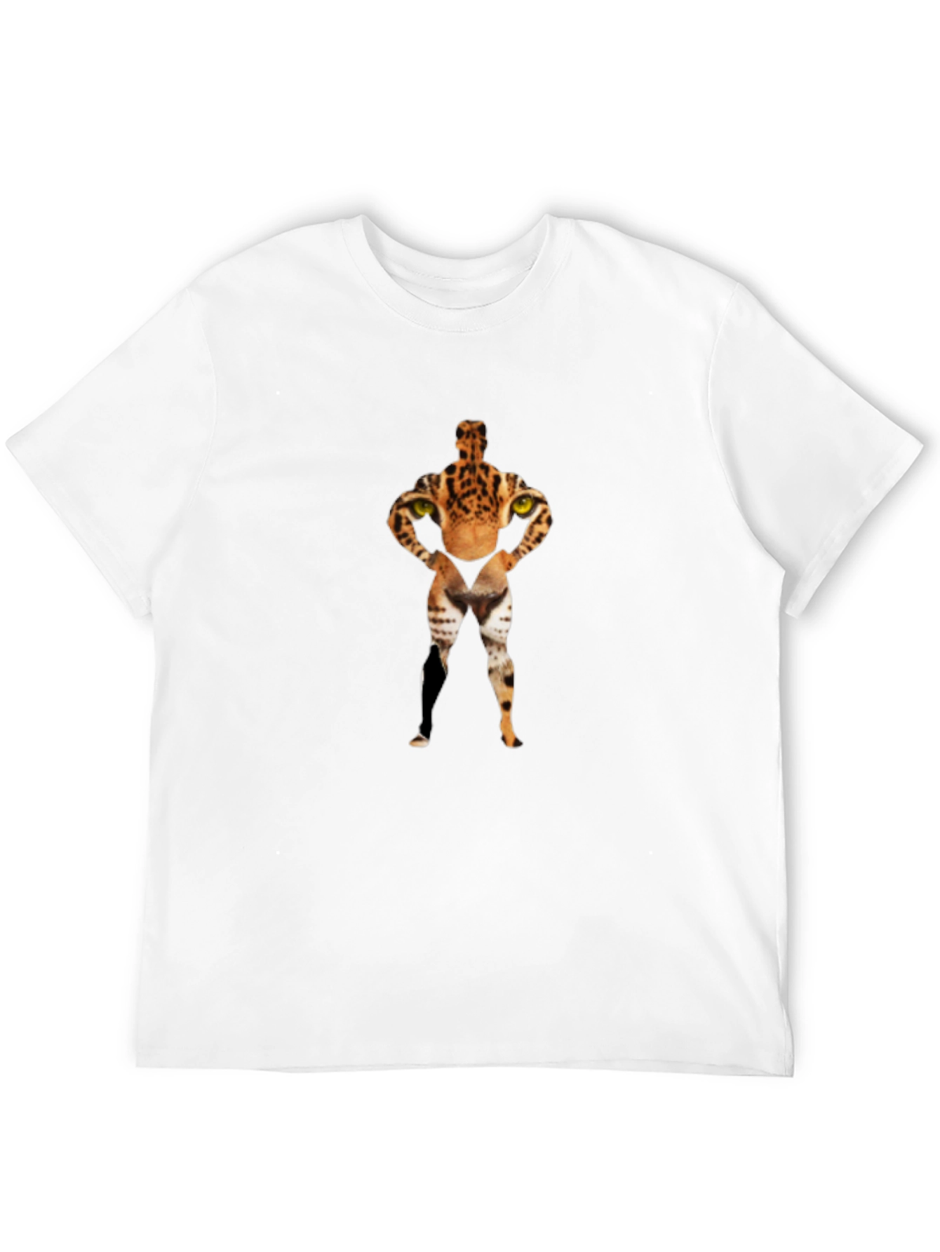 Black Novelty Feline Bodybuilder Graphic T-Shirt view 12