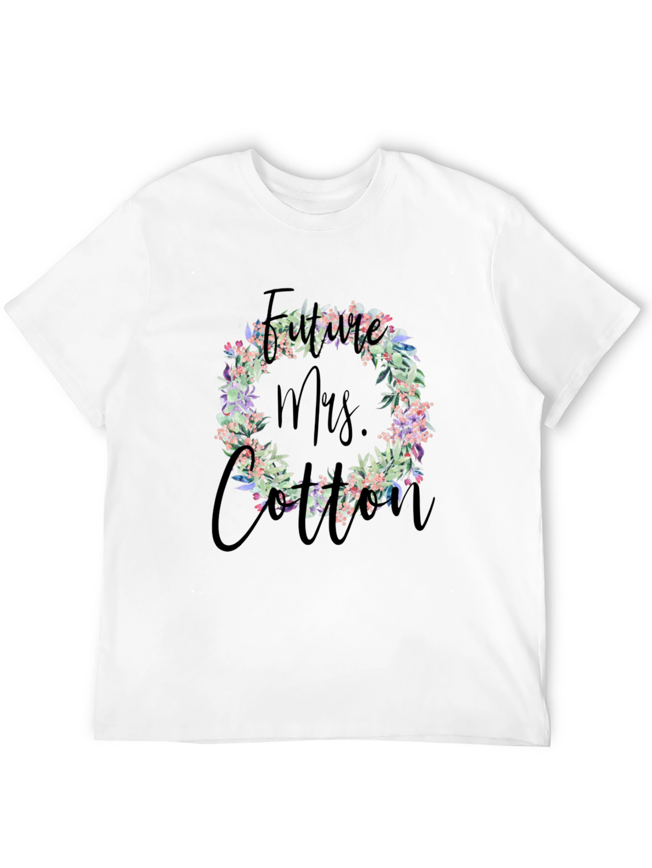 Future Mrs. Cotton Floral Wreath T-Shirt - 12