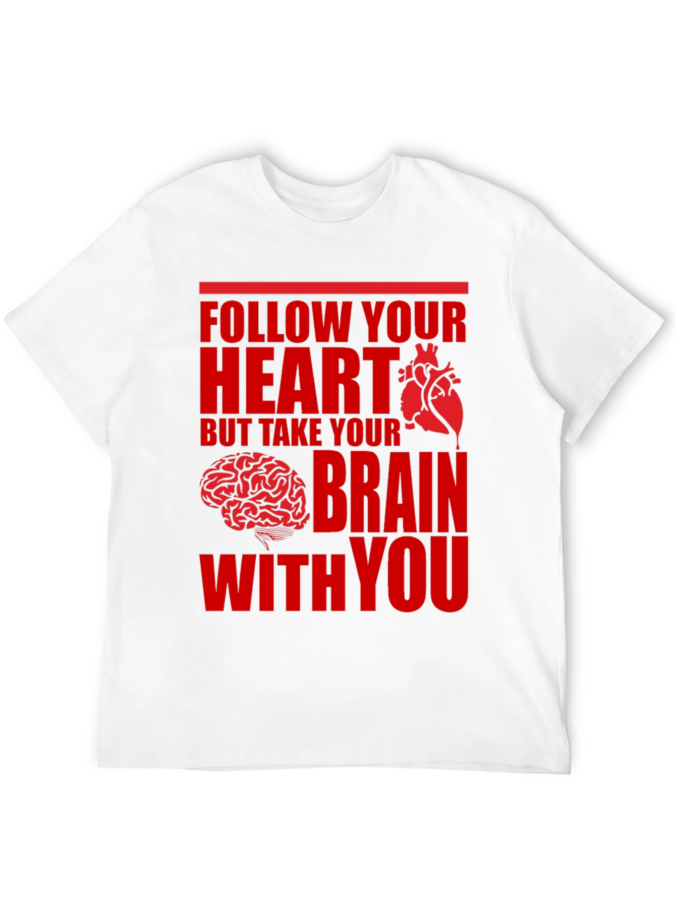 Black Follow Your Heart Brain Graphic Tee view 12