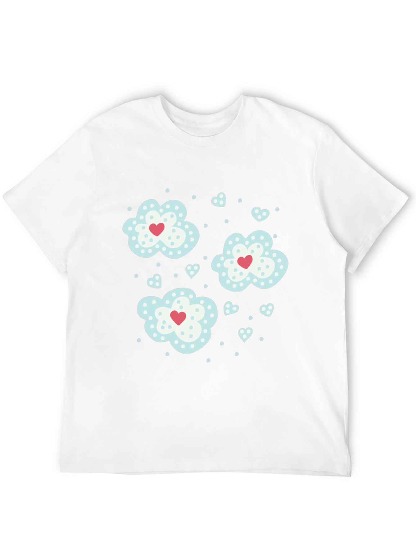 Black Cute Clouds & Hearts Graphic Tee - Black Casual T-Shirt view 12