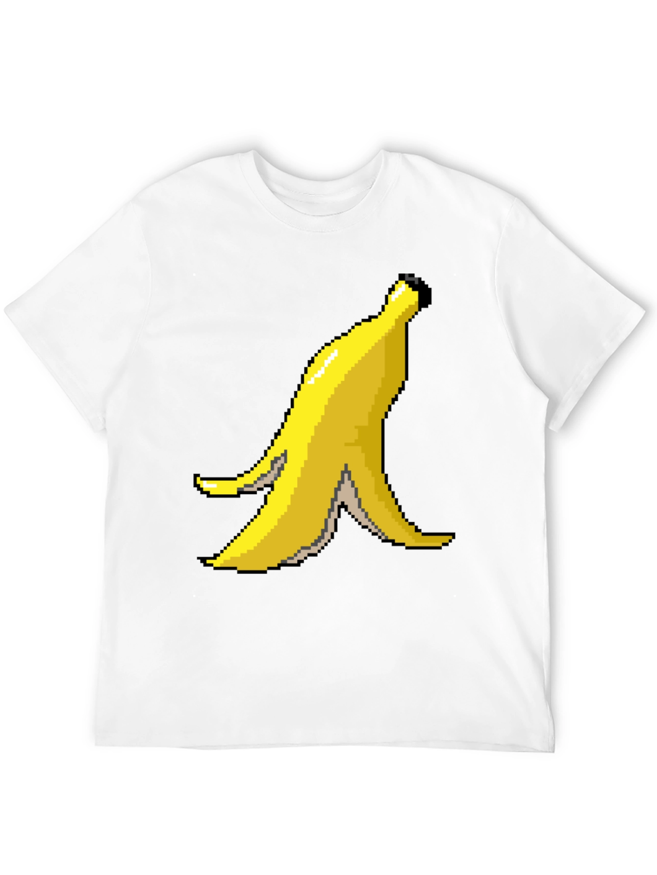 Black Pixel Banana Peel Graphic T-Shirt view 12