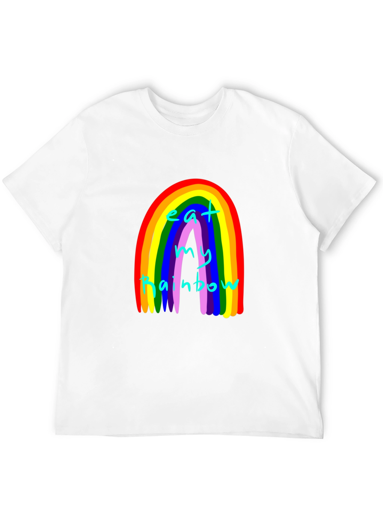 Black Eat My Rainbow Graphic Tee - Black Unisex T-Shirt view 12