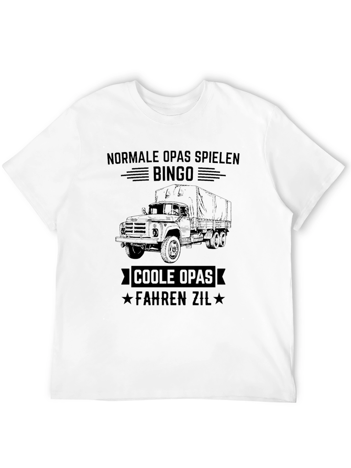 Black Cool Grandpa ZIL Truck Graphic Tee view 12