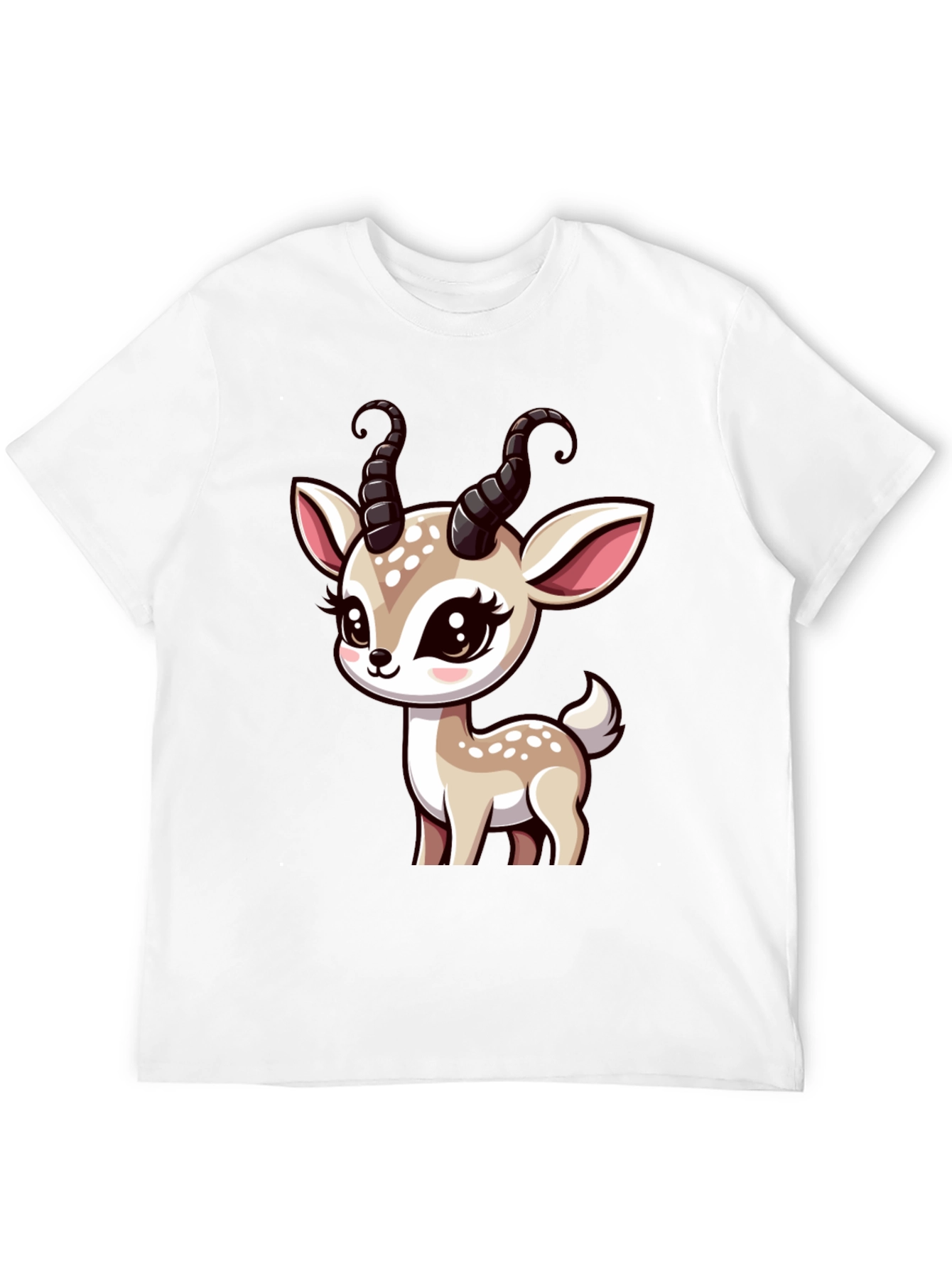Black Cute Deer Graphic Black T-Shirt view 12